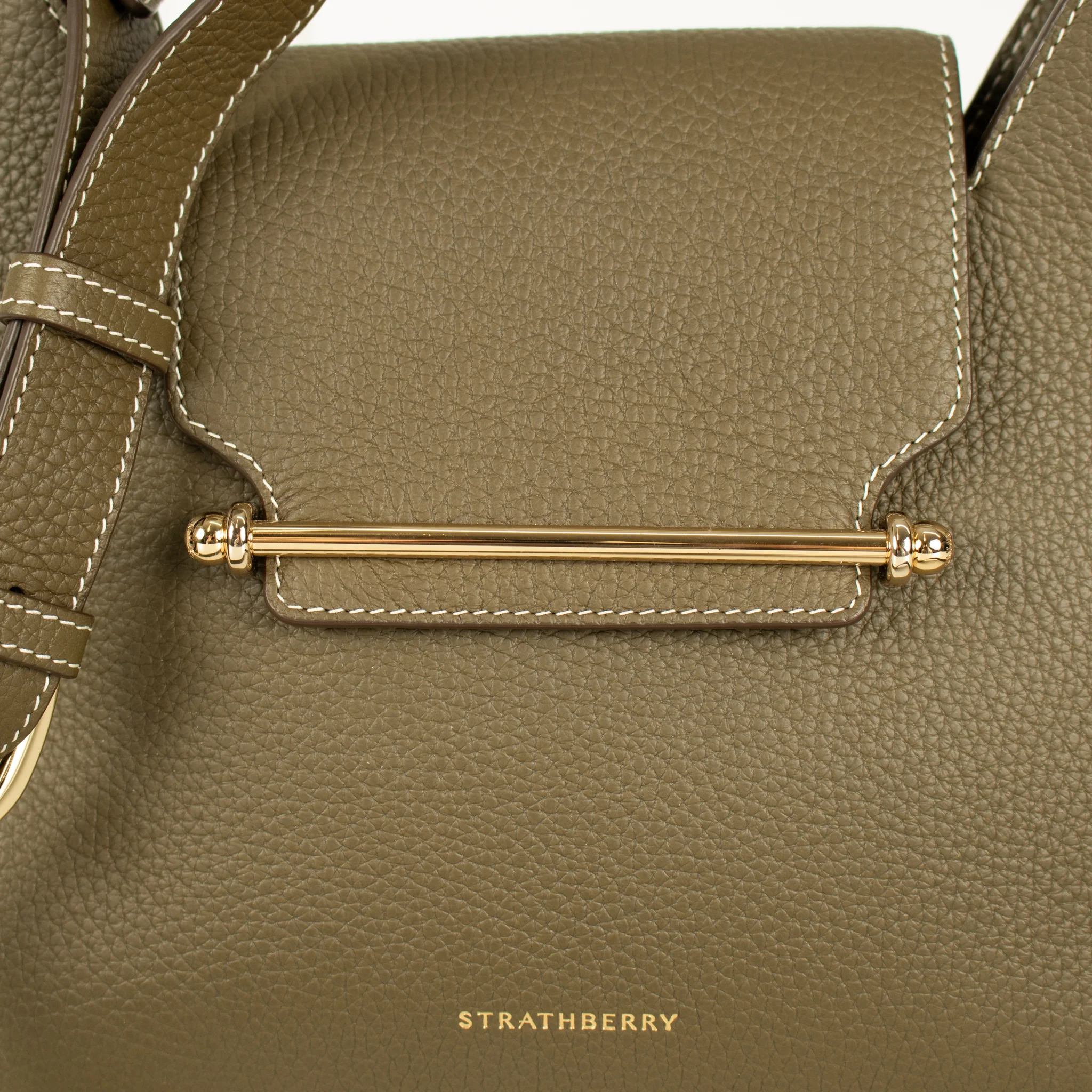 Strathberry Green Multrees Grainy Leather Hobo Bag - Image 8