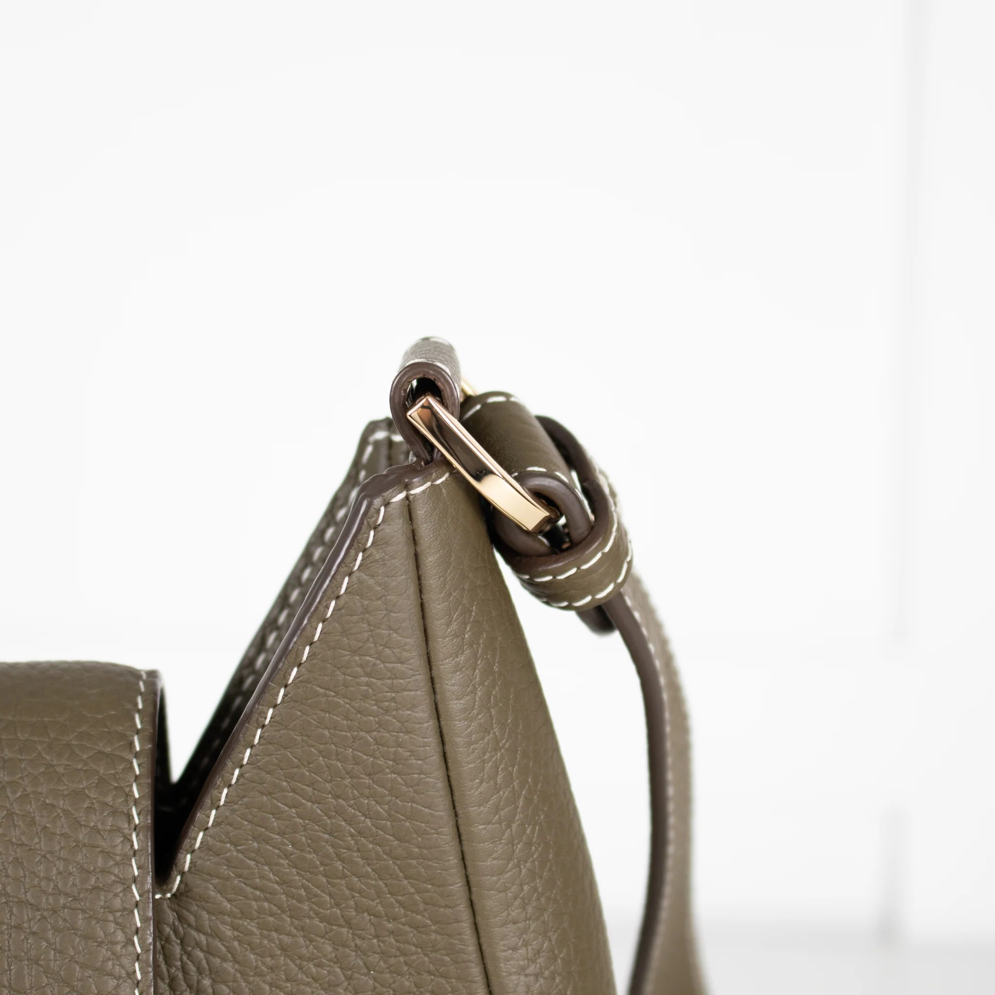 Strathberry Green Multrees Grainy Leather Hobo Bag - Image 9