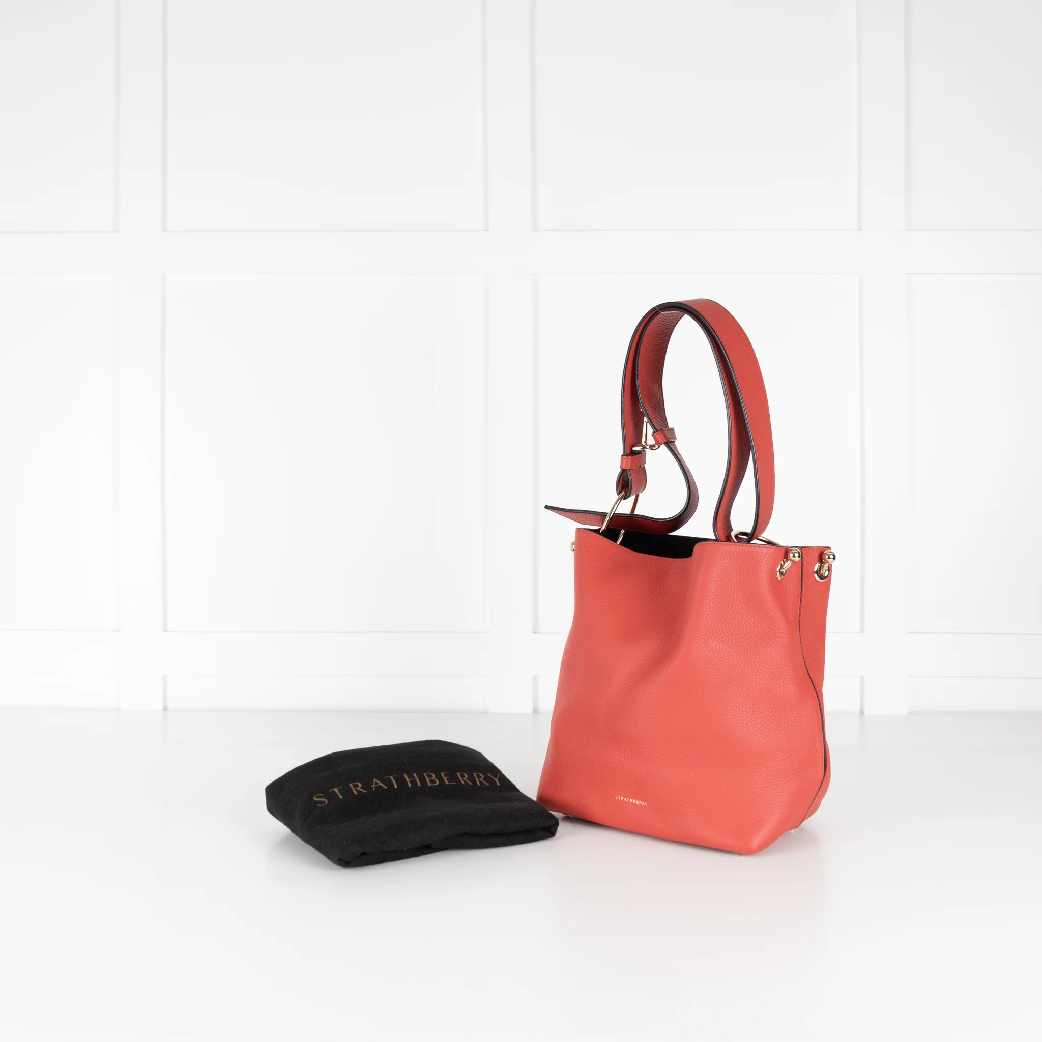 Strathberry Red Leather Lana Shoulder Bag - Image 2
