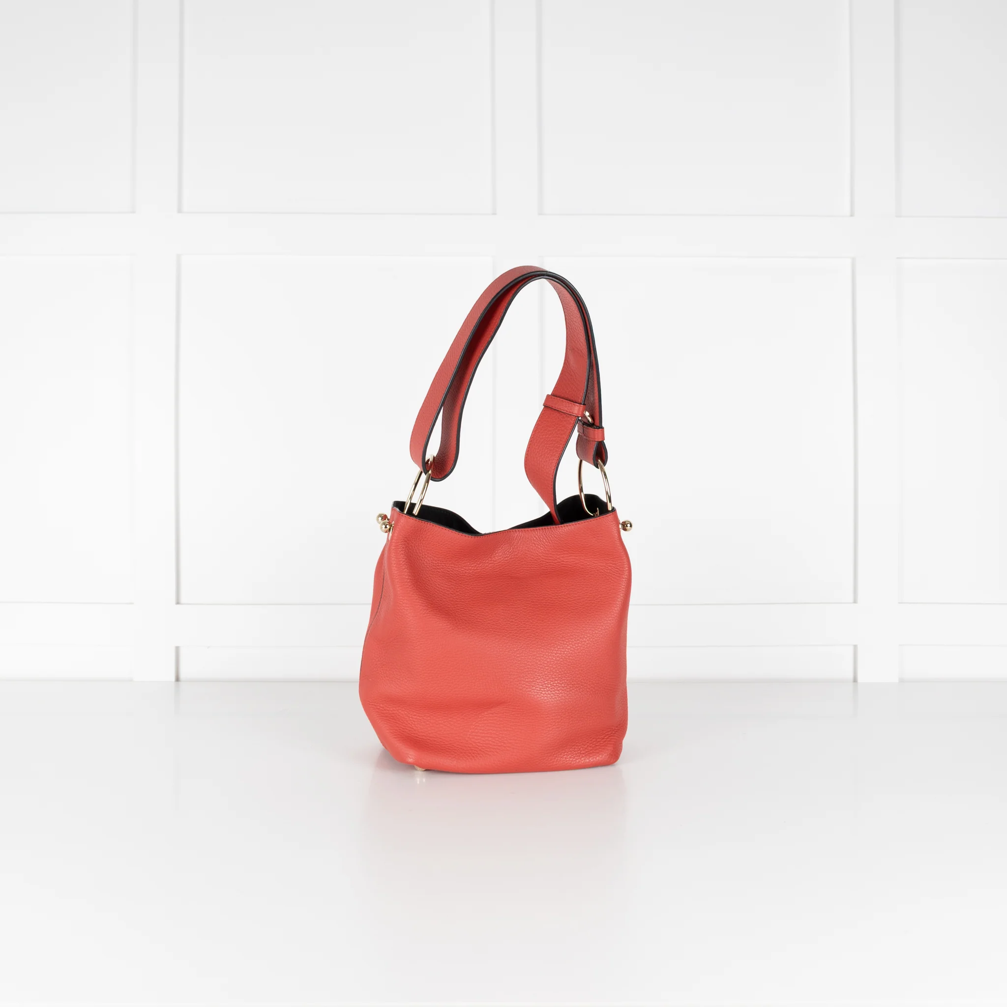 Strathberry Red Leather Lana Shoulder Bag - Image 4