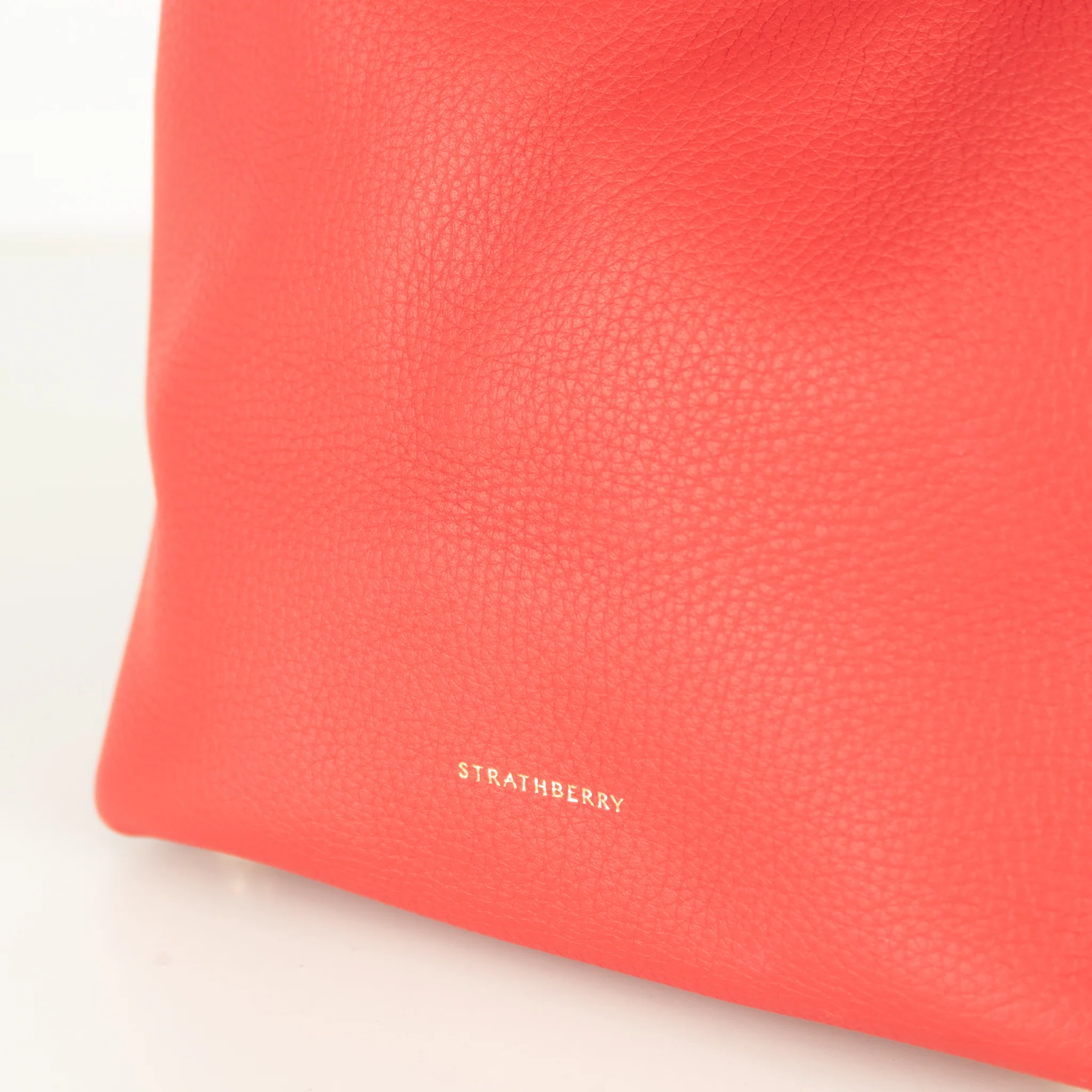 Strathberry Red Leather Lana Shoulder Bag - Image 8