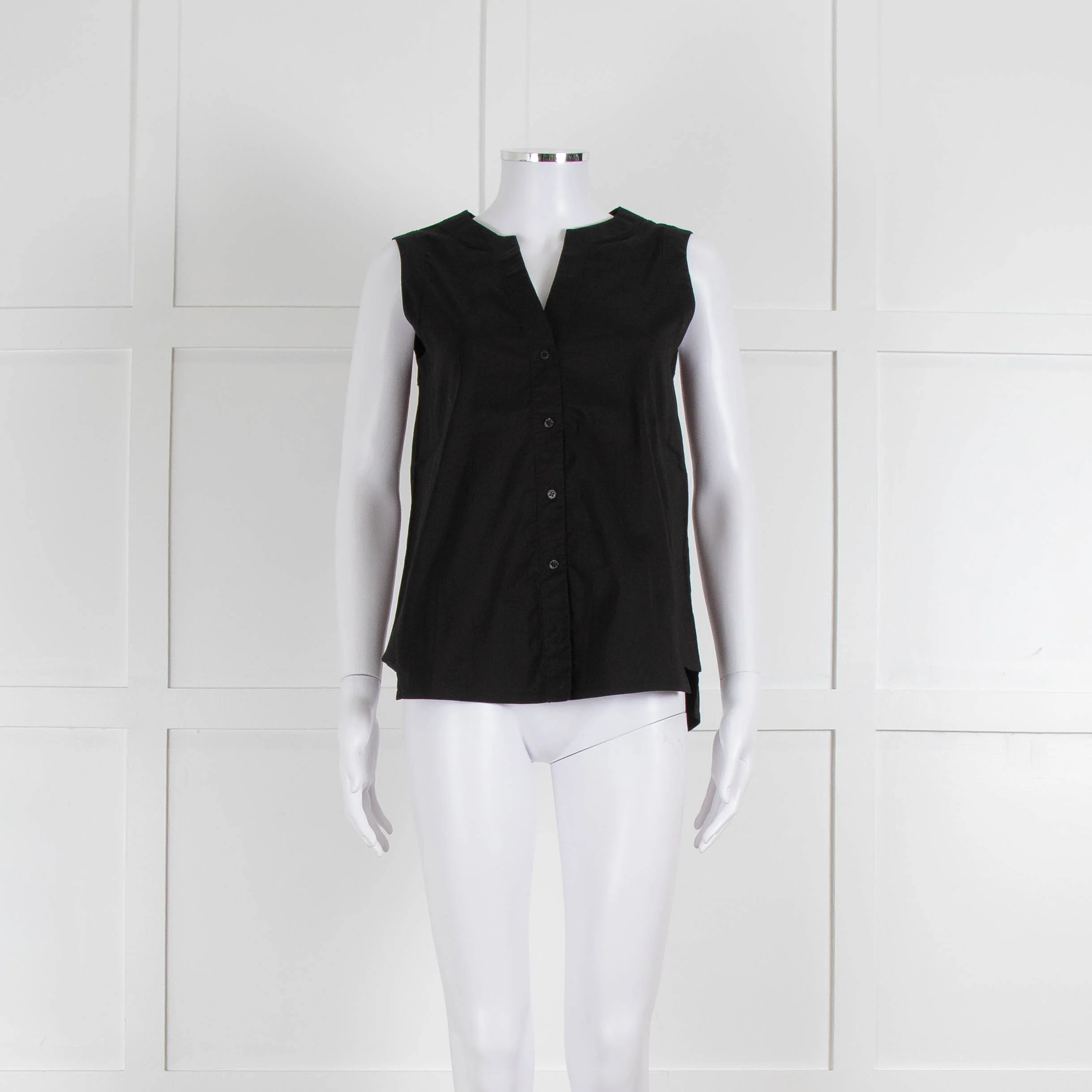 Strenesse Black Cotton Sleeveless Top