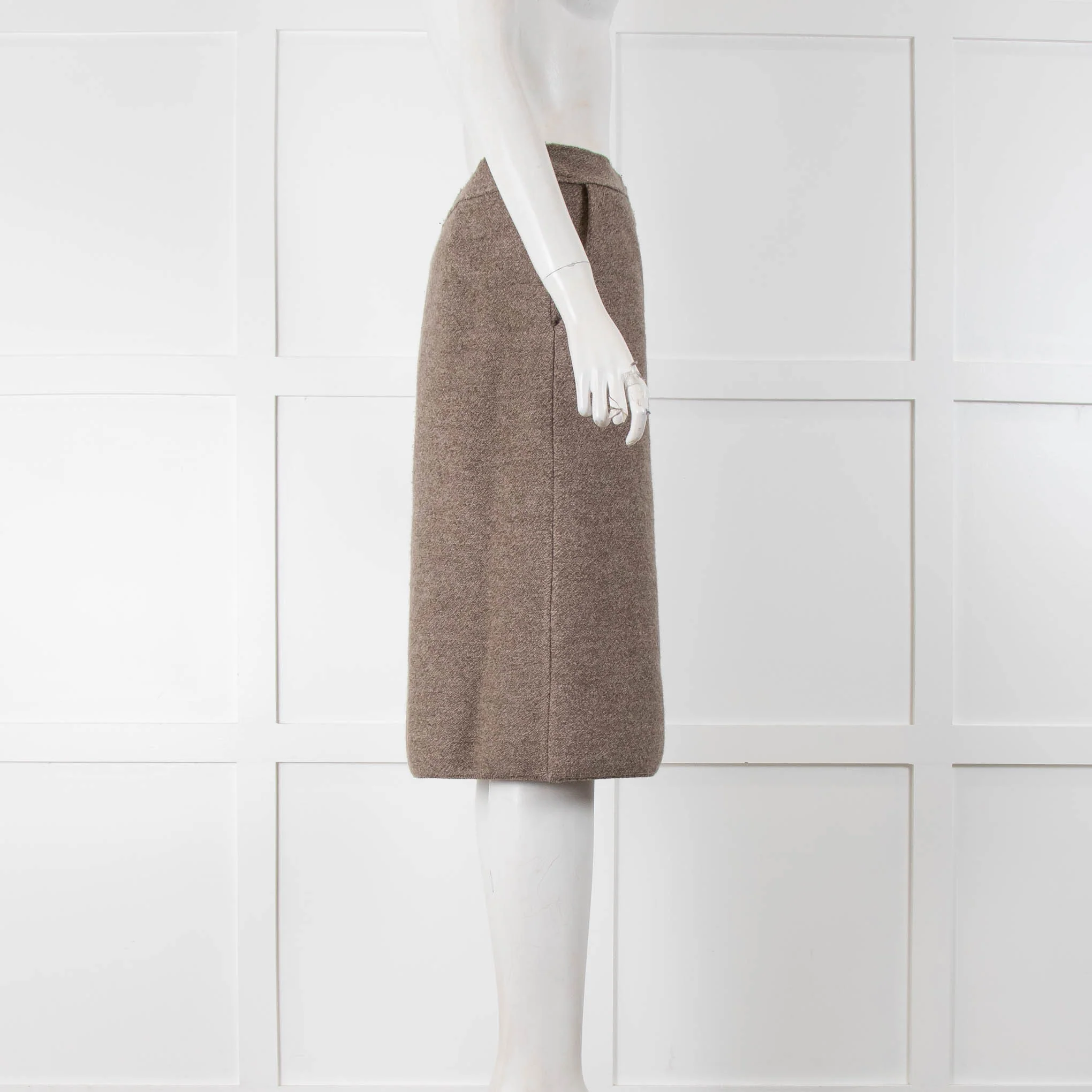 Strenesse Brown Marl Front Split Skirt - Image 2