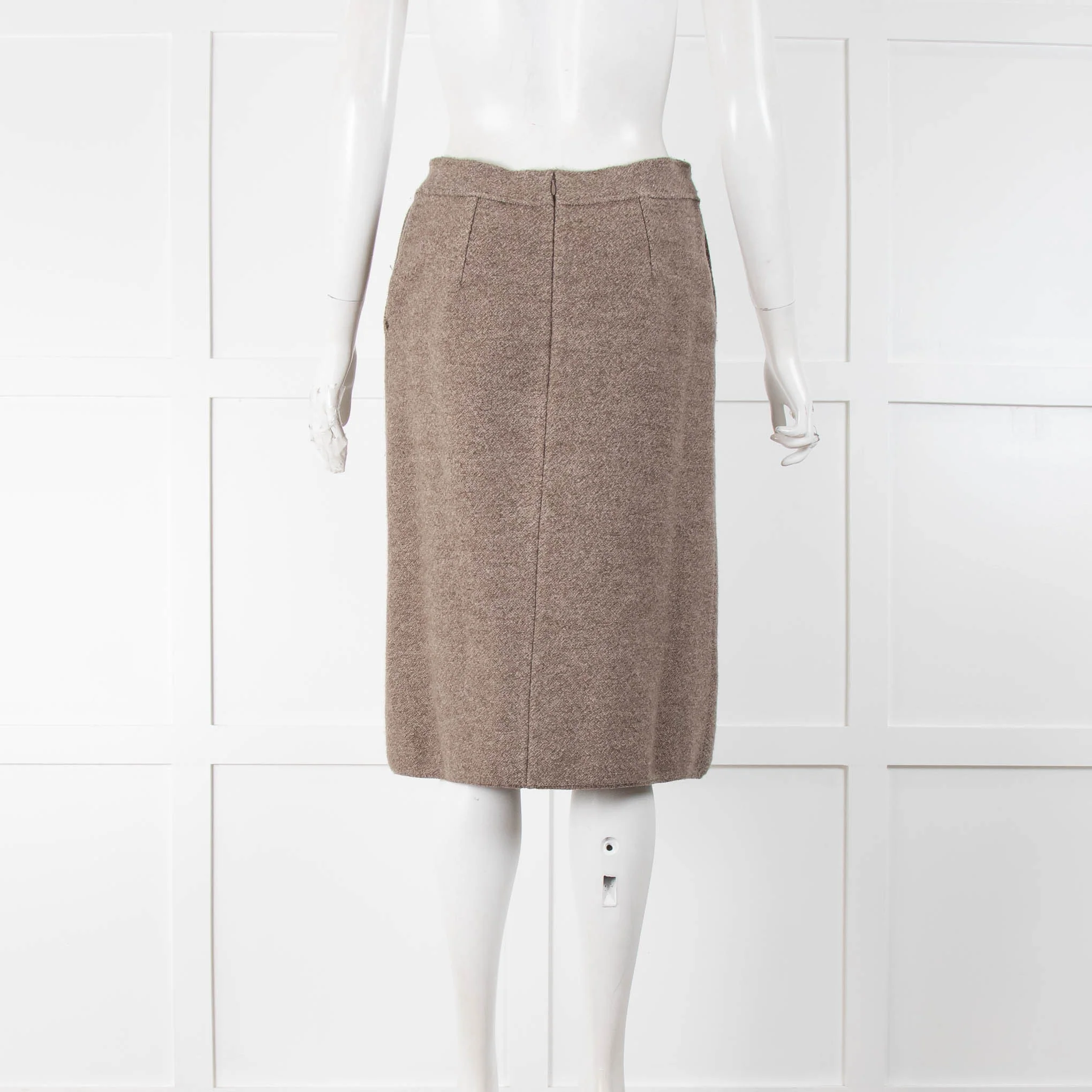 Strenesse Brown Marl Front Split Skirt - Image 3