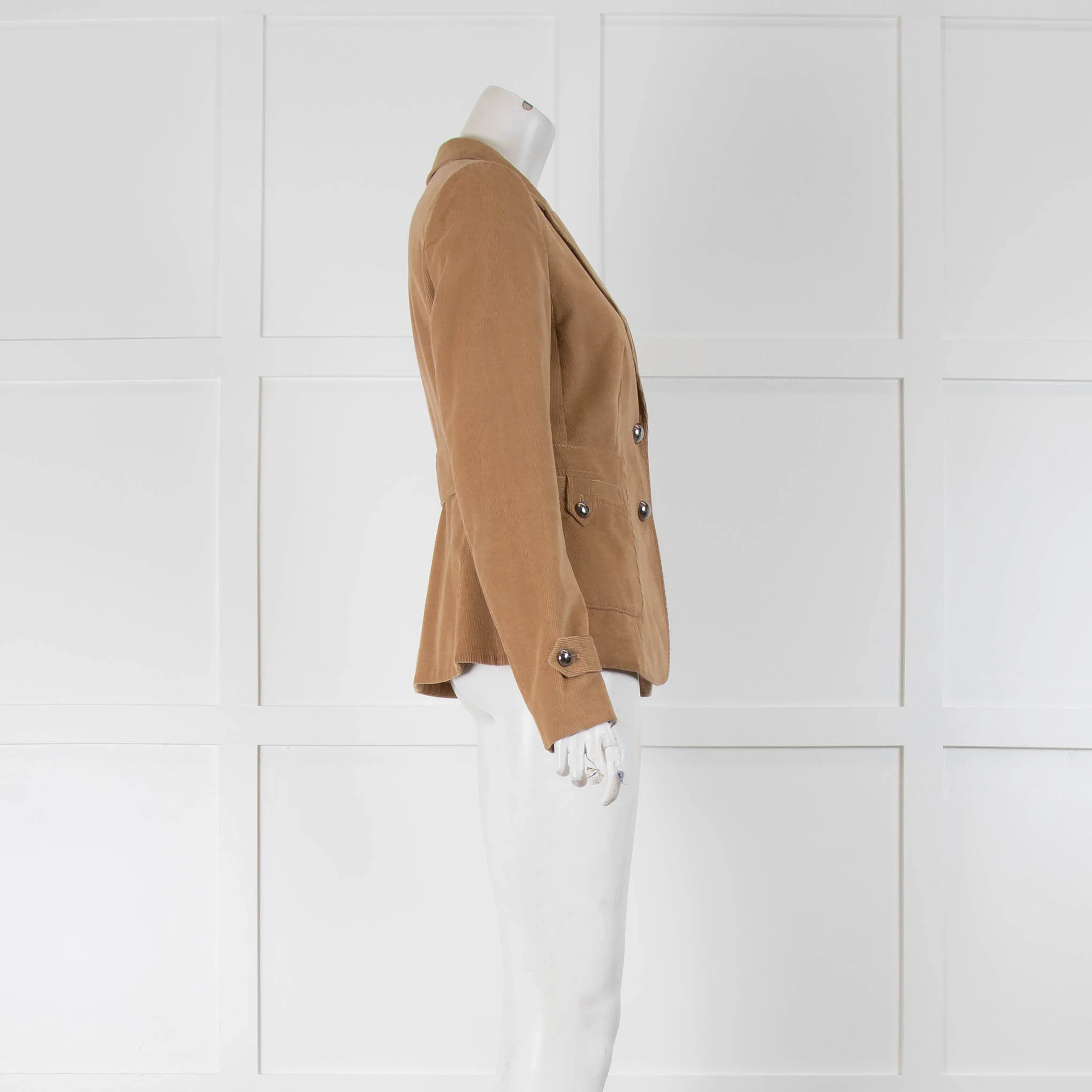 Strenesse Camel Cord Jacket with Silver Buttons - Image 2