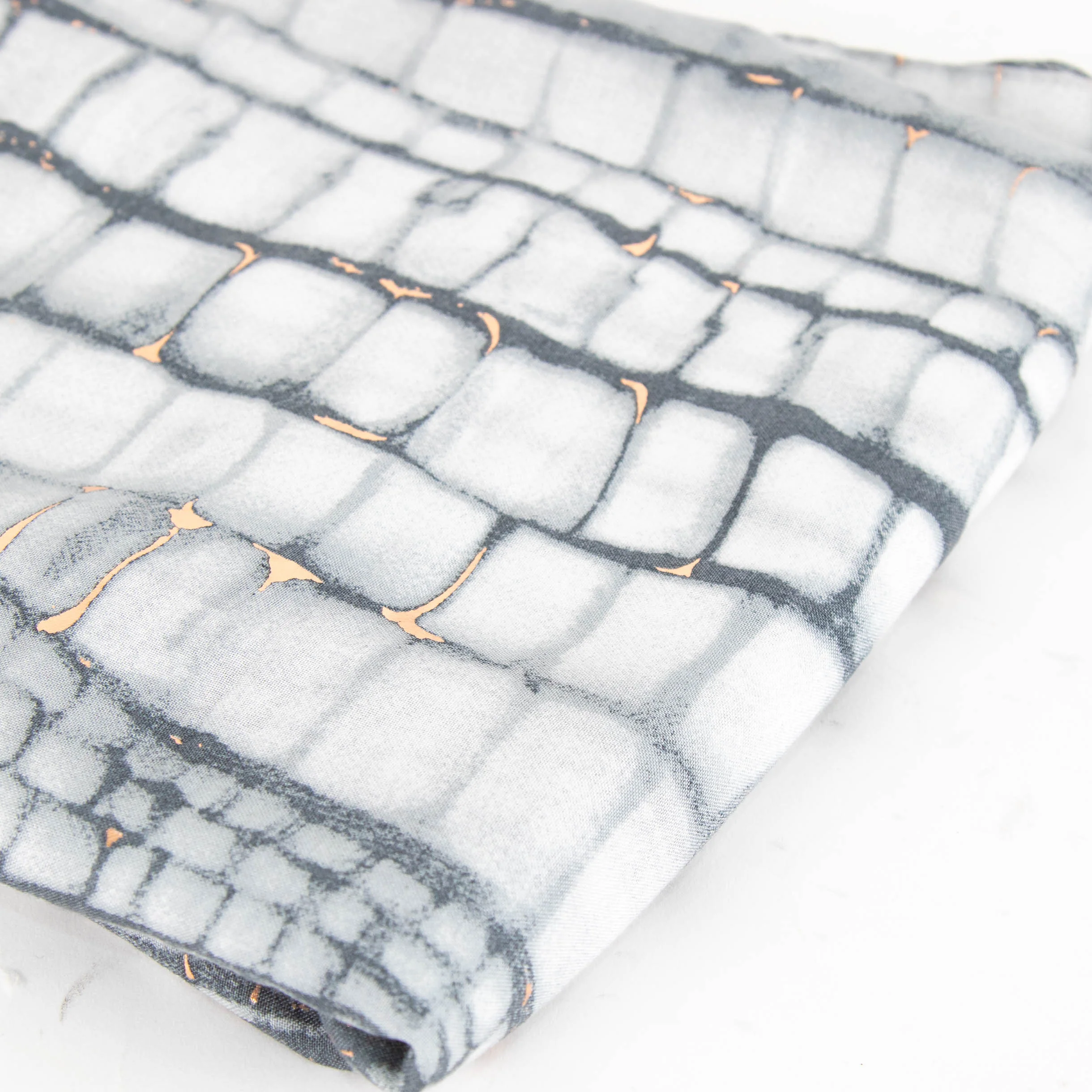 Strenesse Grey Silver Marble Print Scarf - Image 2