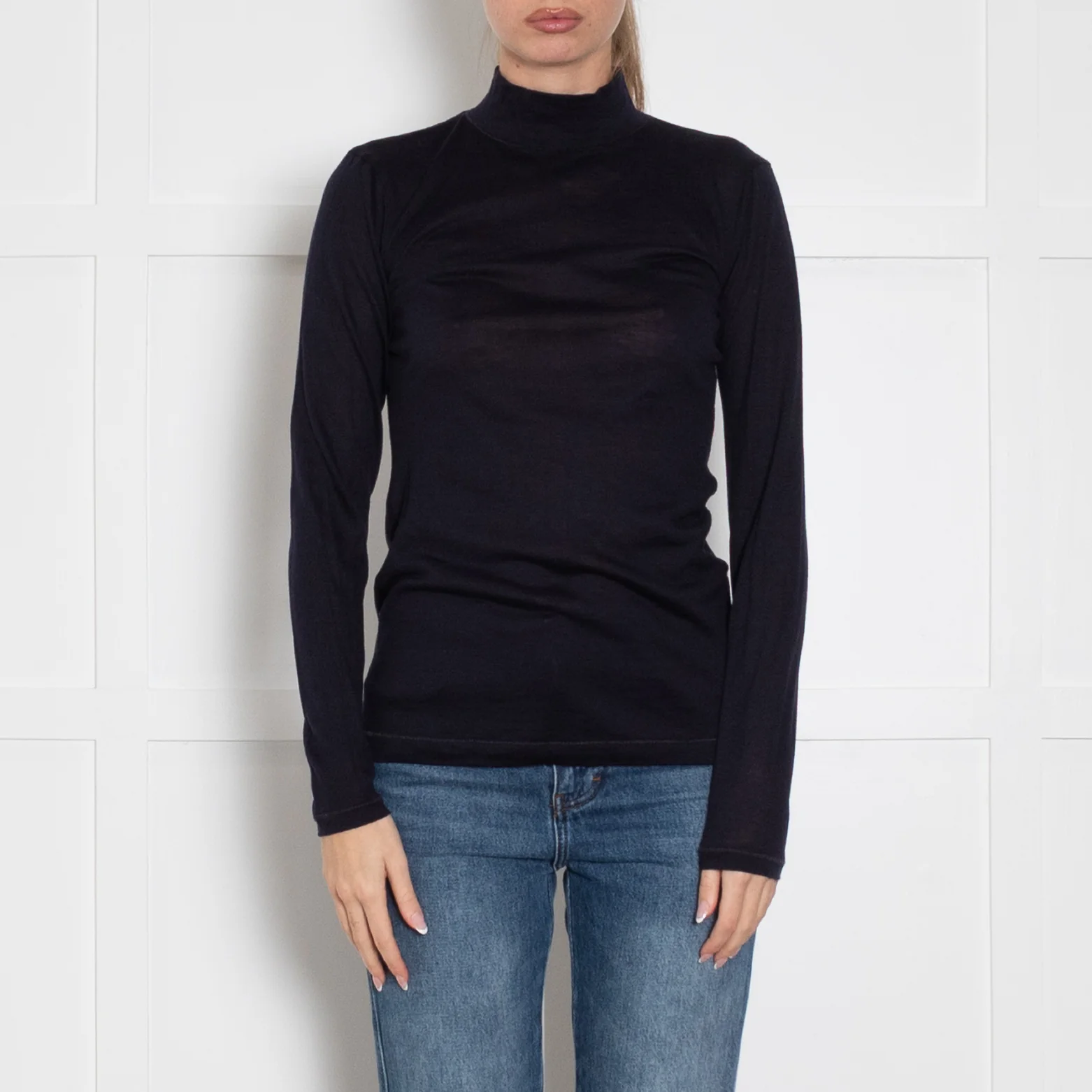Strenesse Navy Fine Wool Top - Image 2