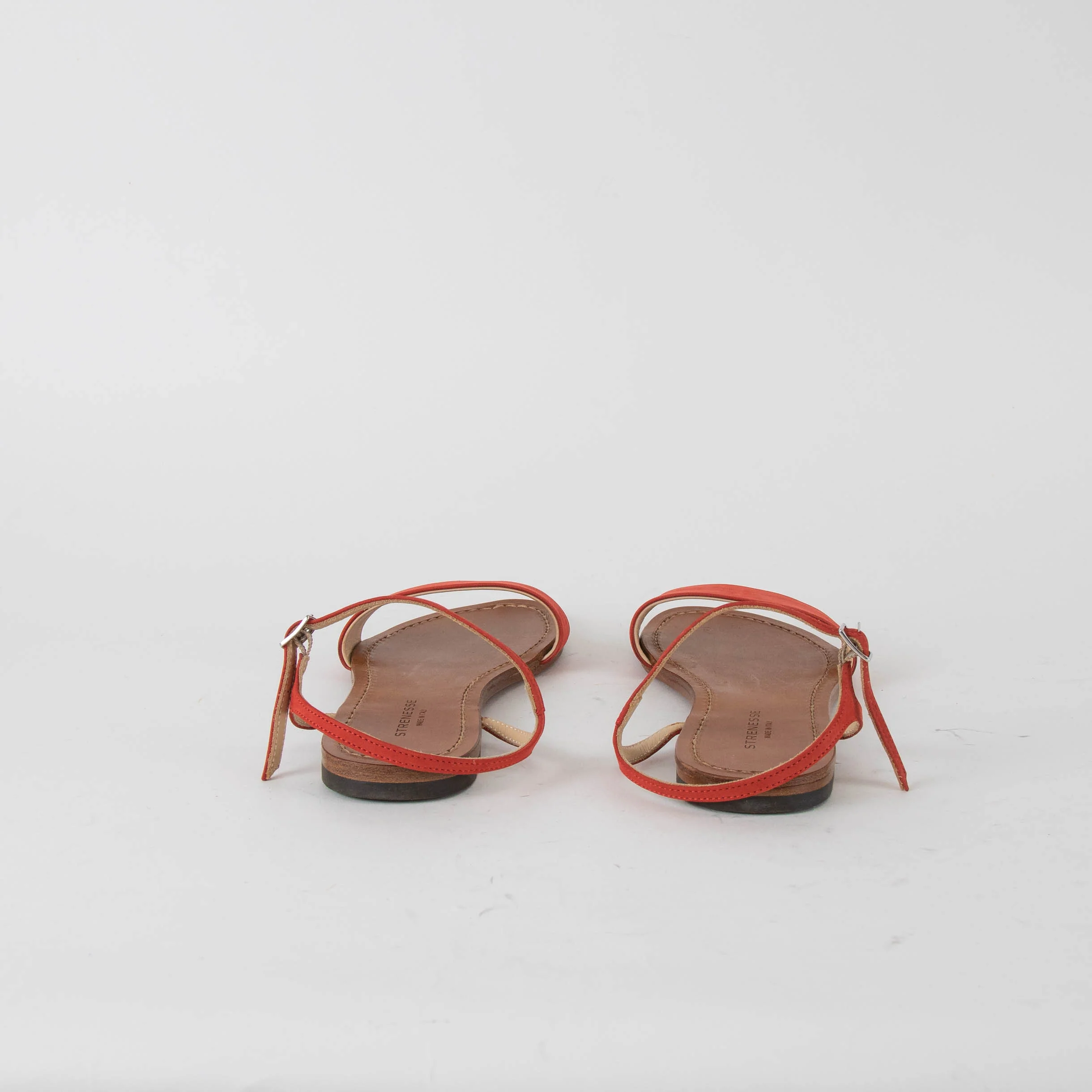Strenesse Red Suede Flat Sandals - Image 4