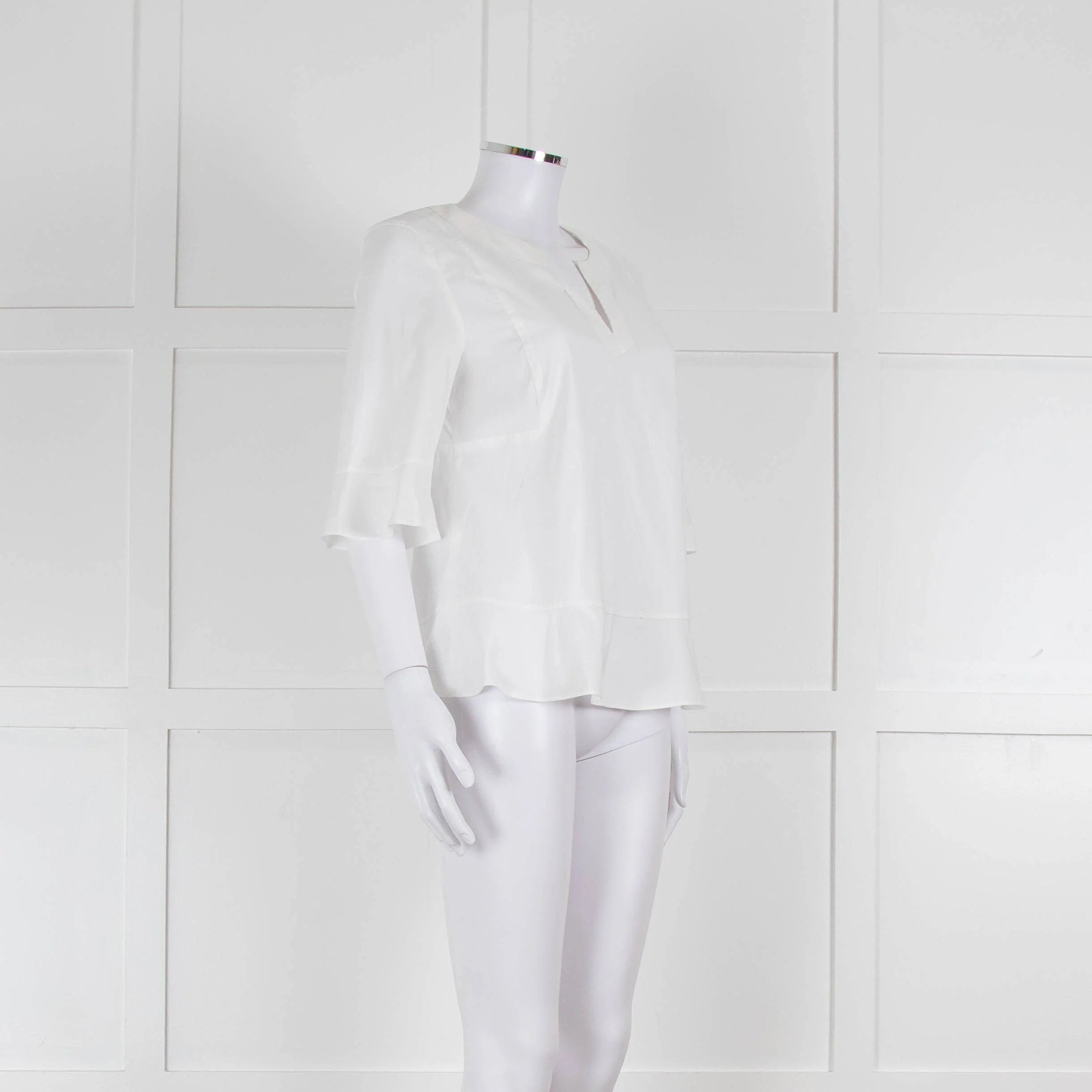 Strenesse White Cotton Wide Sleeve Tunic Top - Image 2