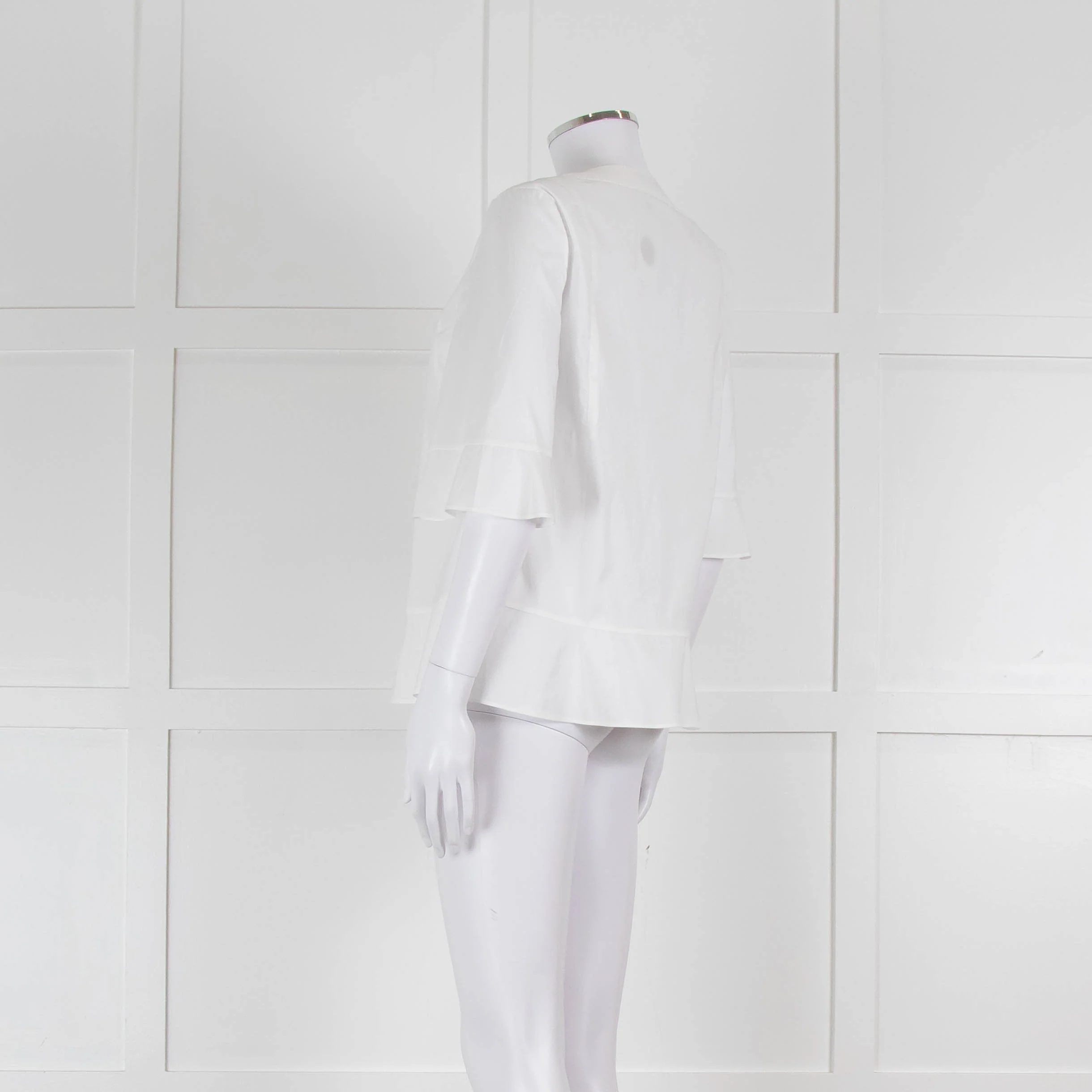 Strenesse White Cotton Wide Sleeve Tunic Top - Image 6