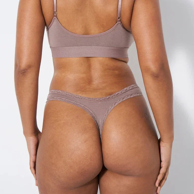 Stripe & Stare The Thong in Taupe - Image 3