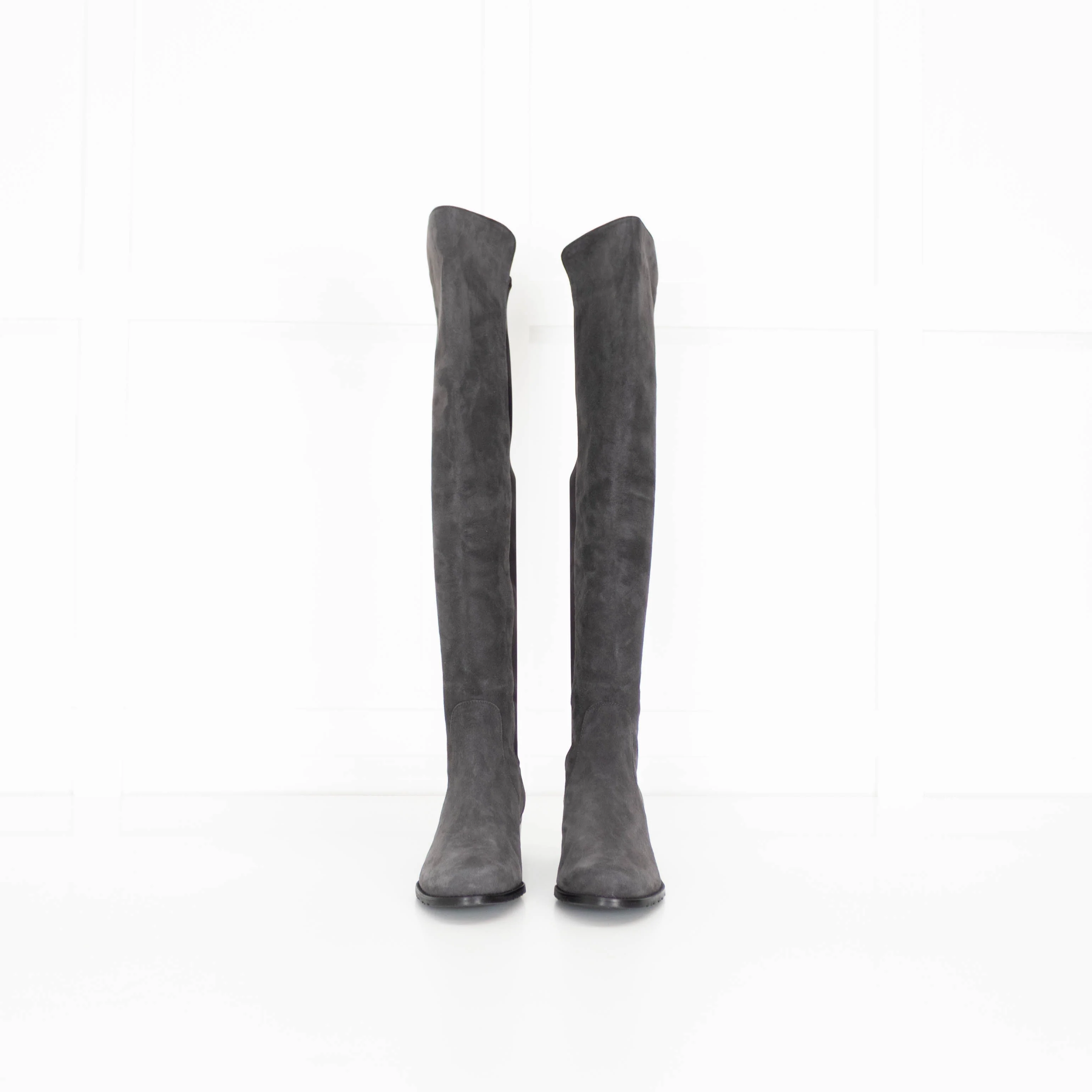 Stuart Weitzman Grey Suede Over The Knee Boots - Image 2