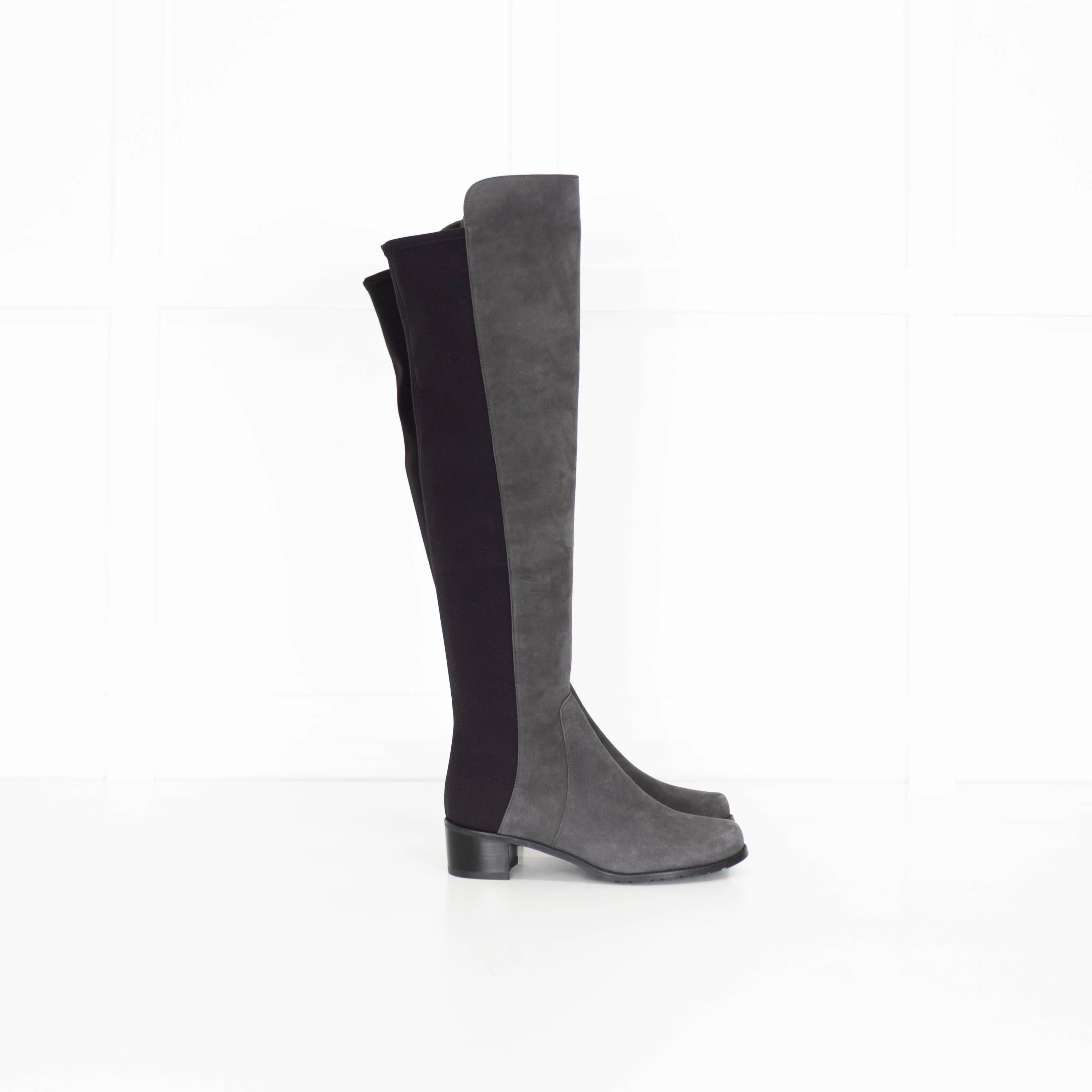 Stuart Weitzman Grey Suede Over The Knee Boots - Image 3