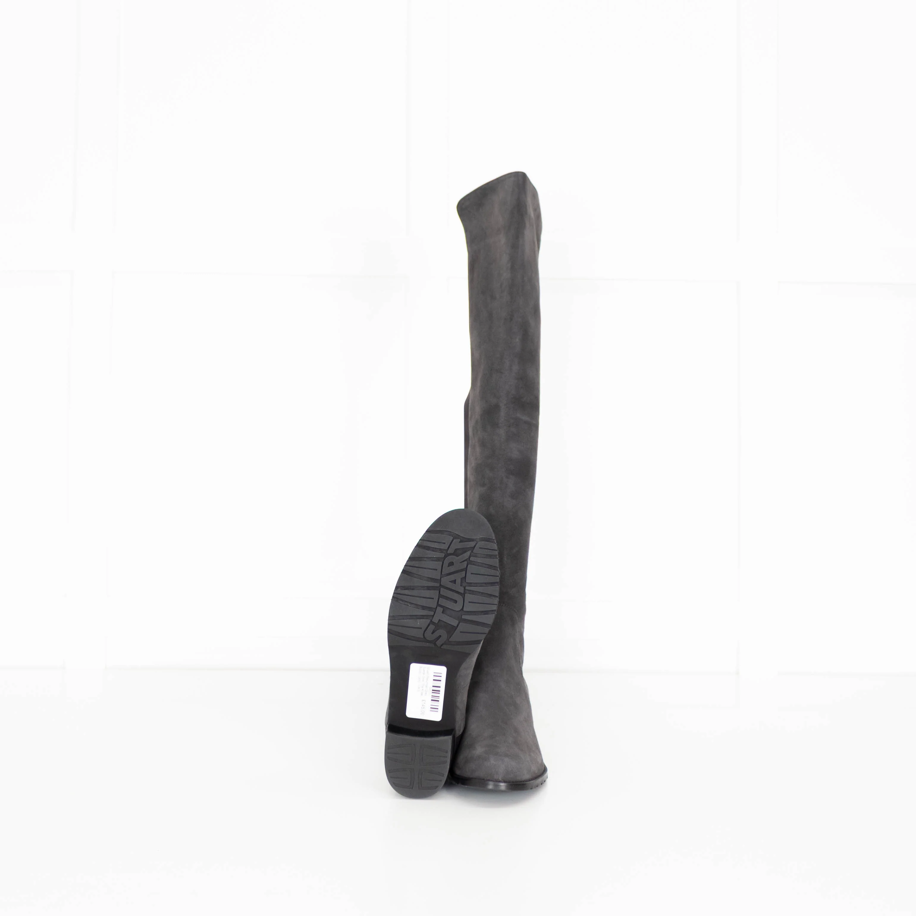 Stuart Weitzman Grey Suede Over The Knee Boots - Image 5