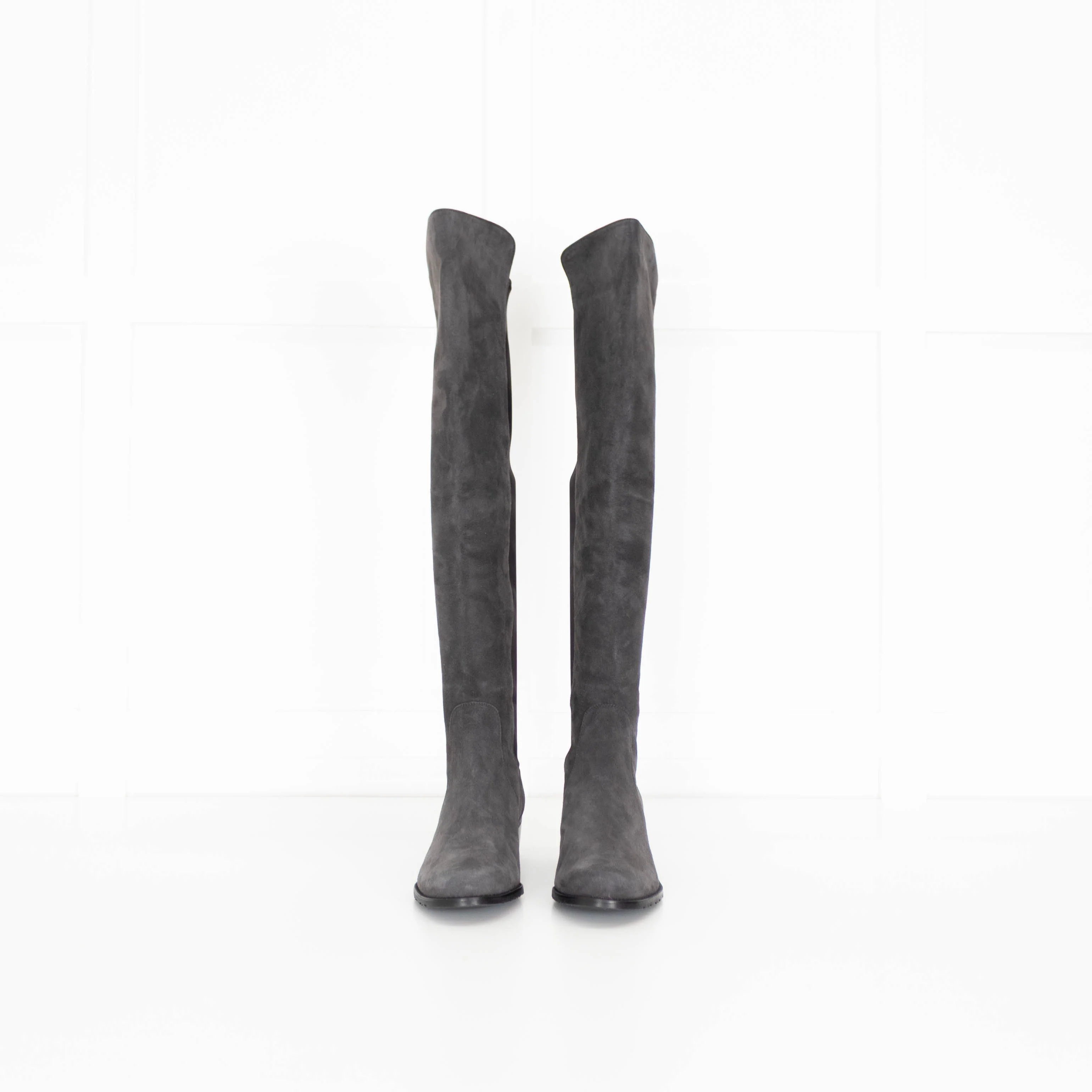 Stuart Weitzman Grey Suede Over The Knee Boots - Image 6