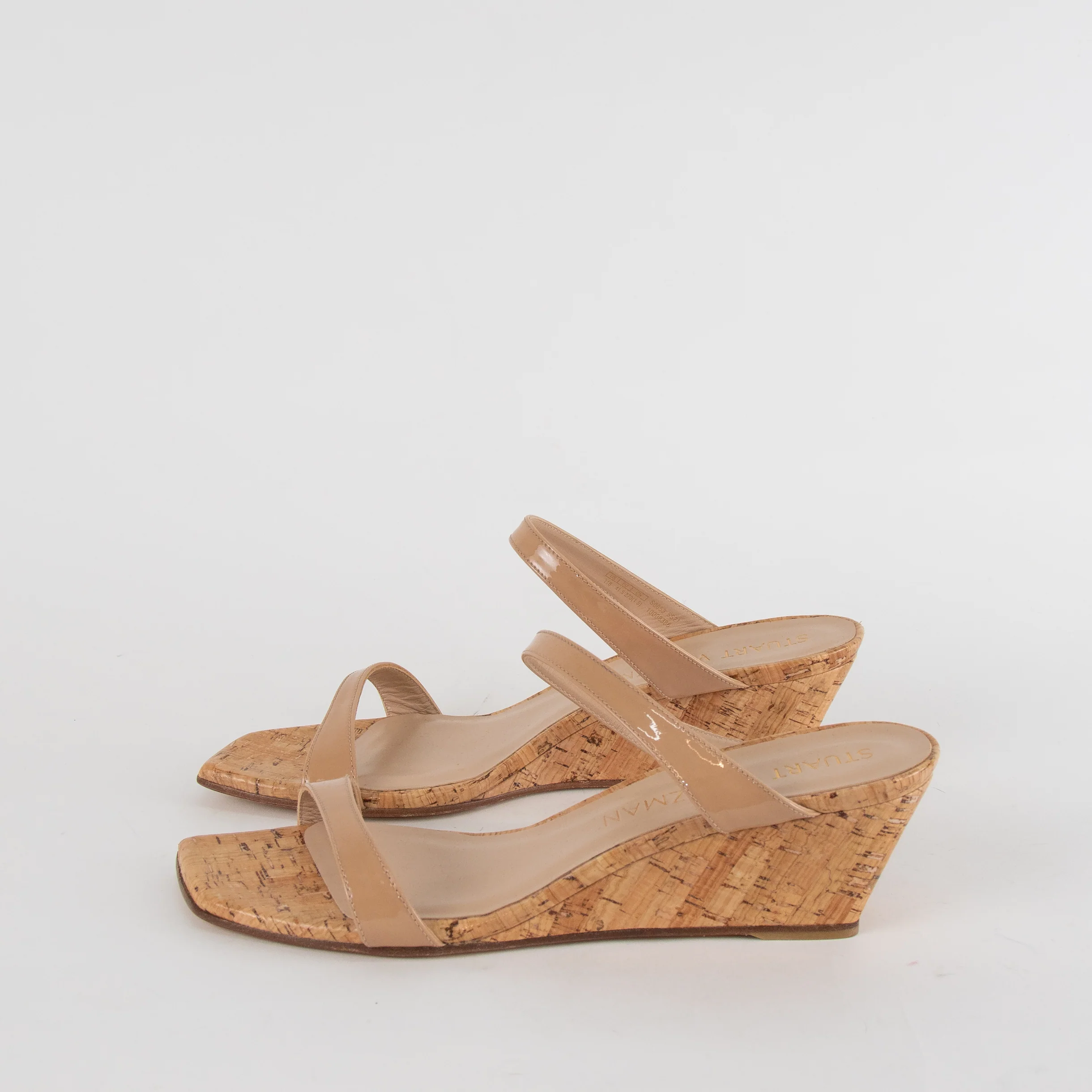 Stuart Weitzman Mid Heel Cork Wedges - Image 3