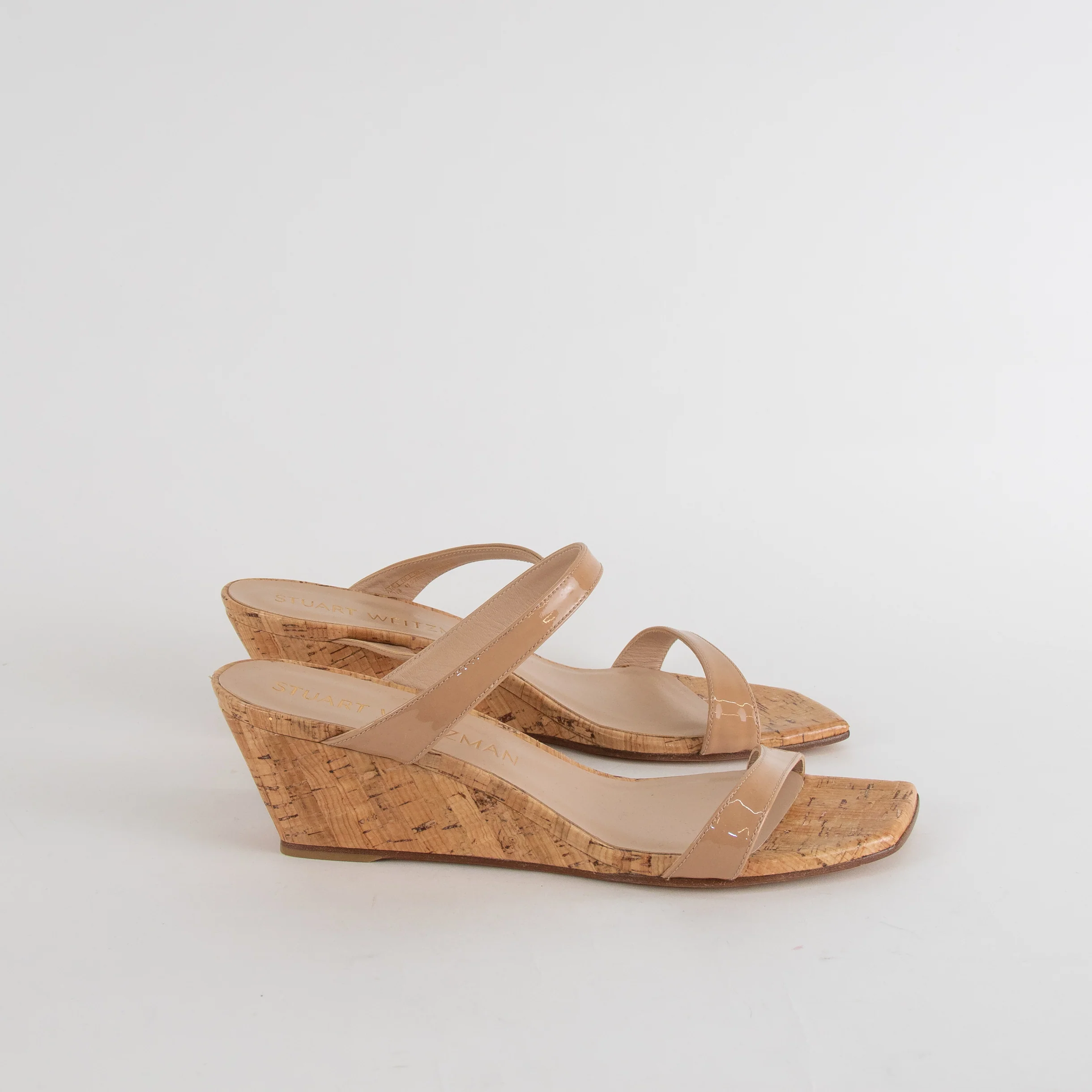 Stuart Weitzman Mid Heel Cork Wedges - Image 5