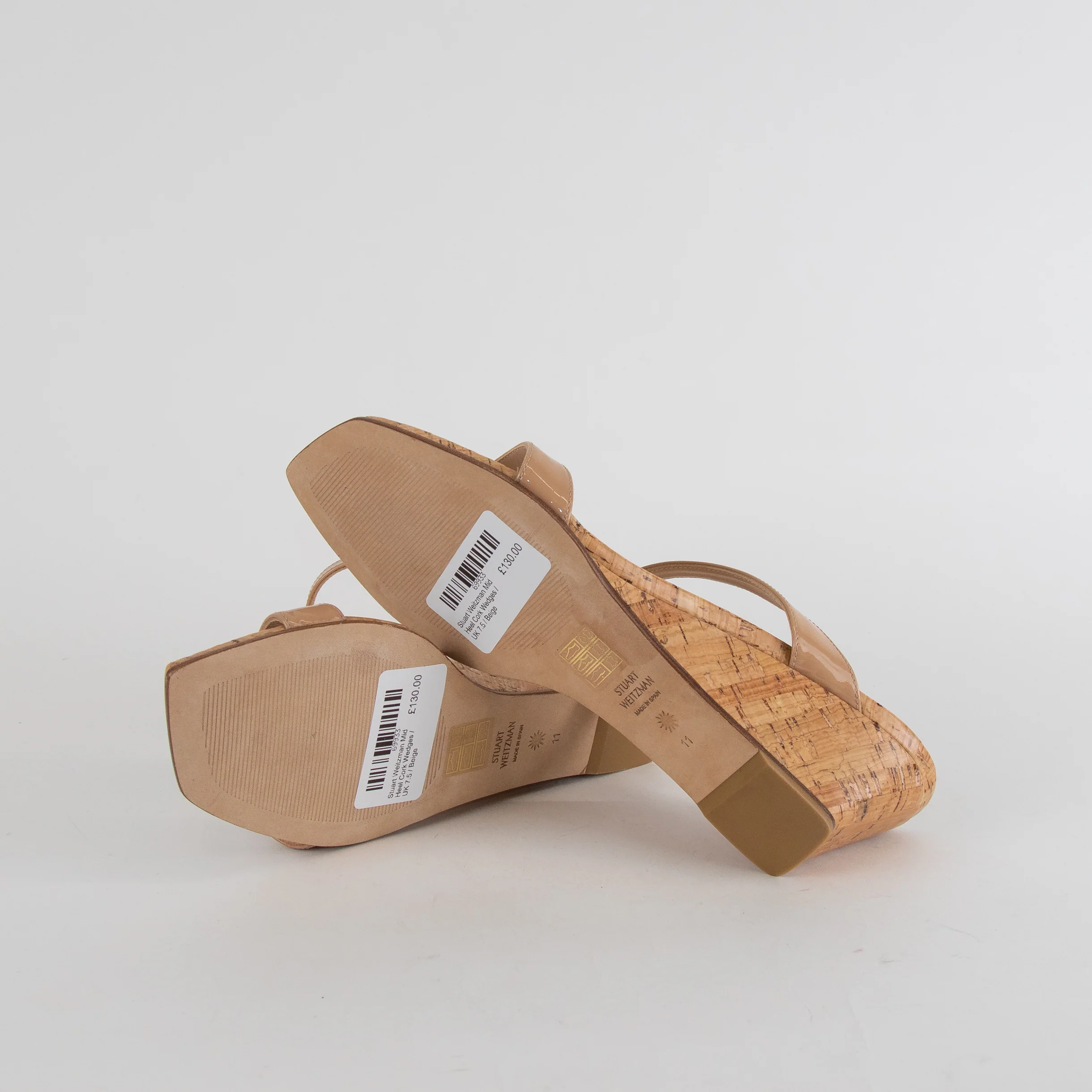Stuart Weitzman Mid Heel Cork Wedges - Image 6