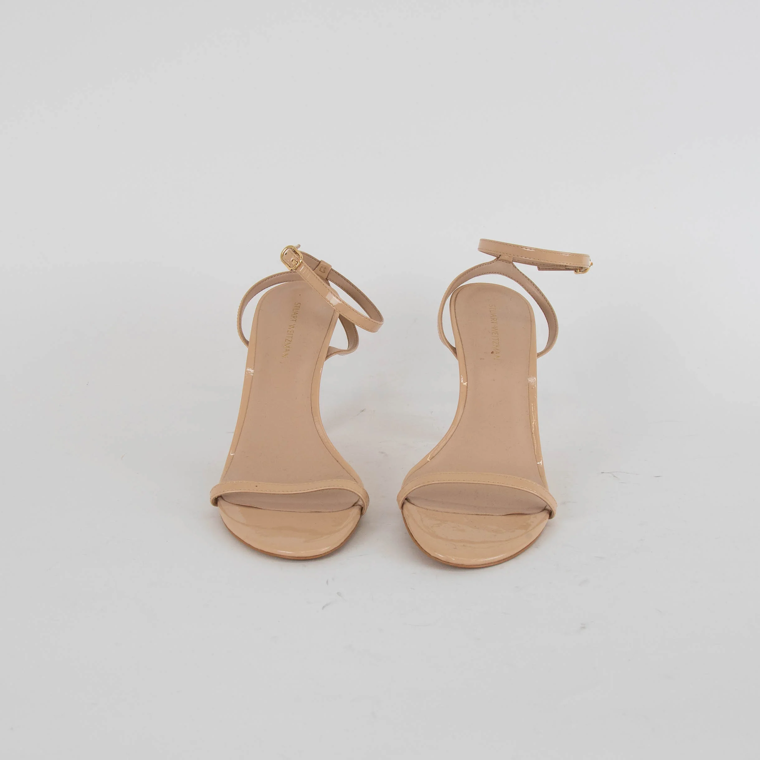Stuart Weitzman Nude Patent Ankle Strap Sandals - Image 2