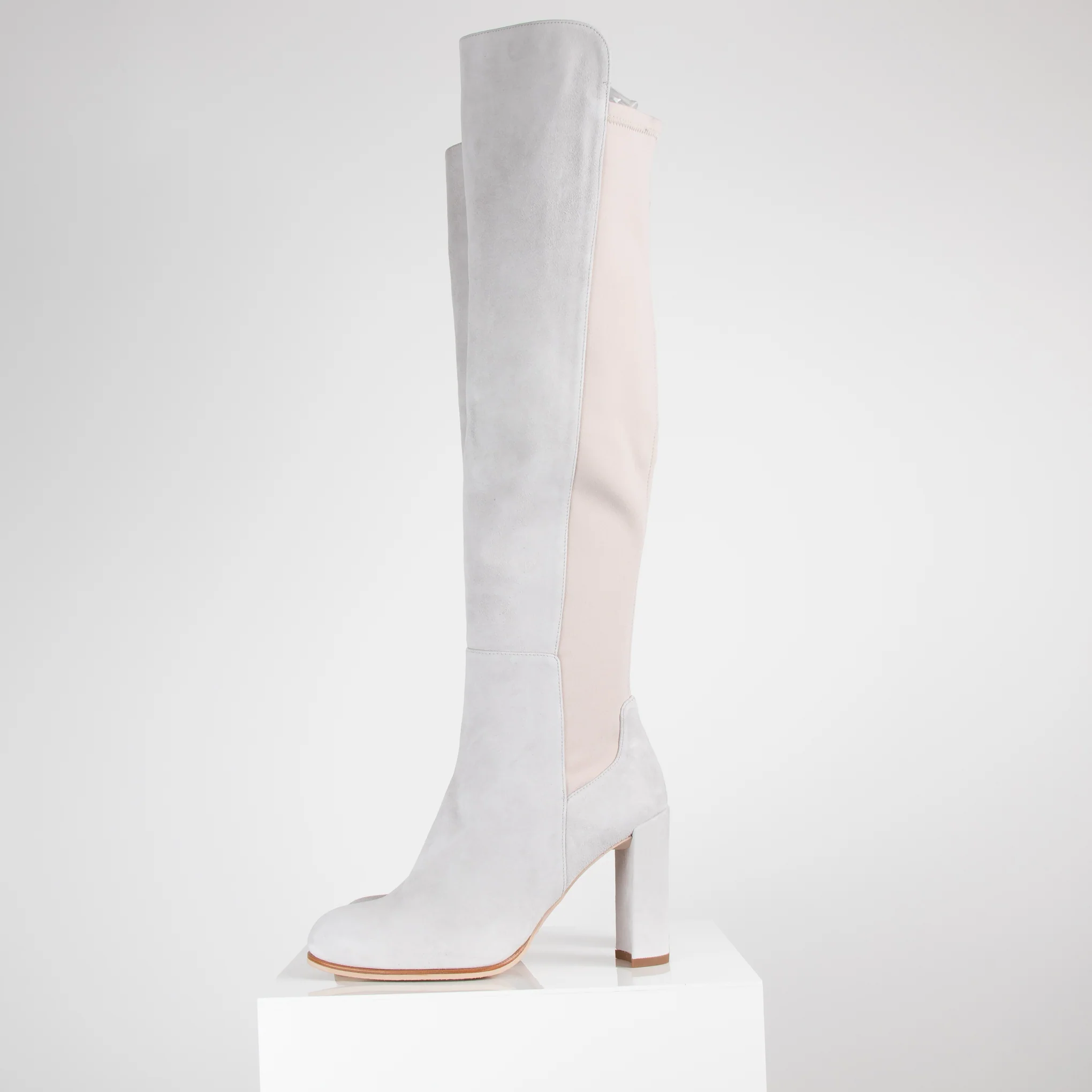 Stuart Weitzman Pale Grey Knee Boots - Image 3