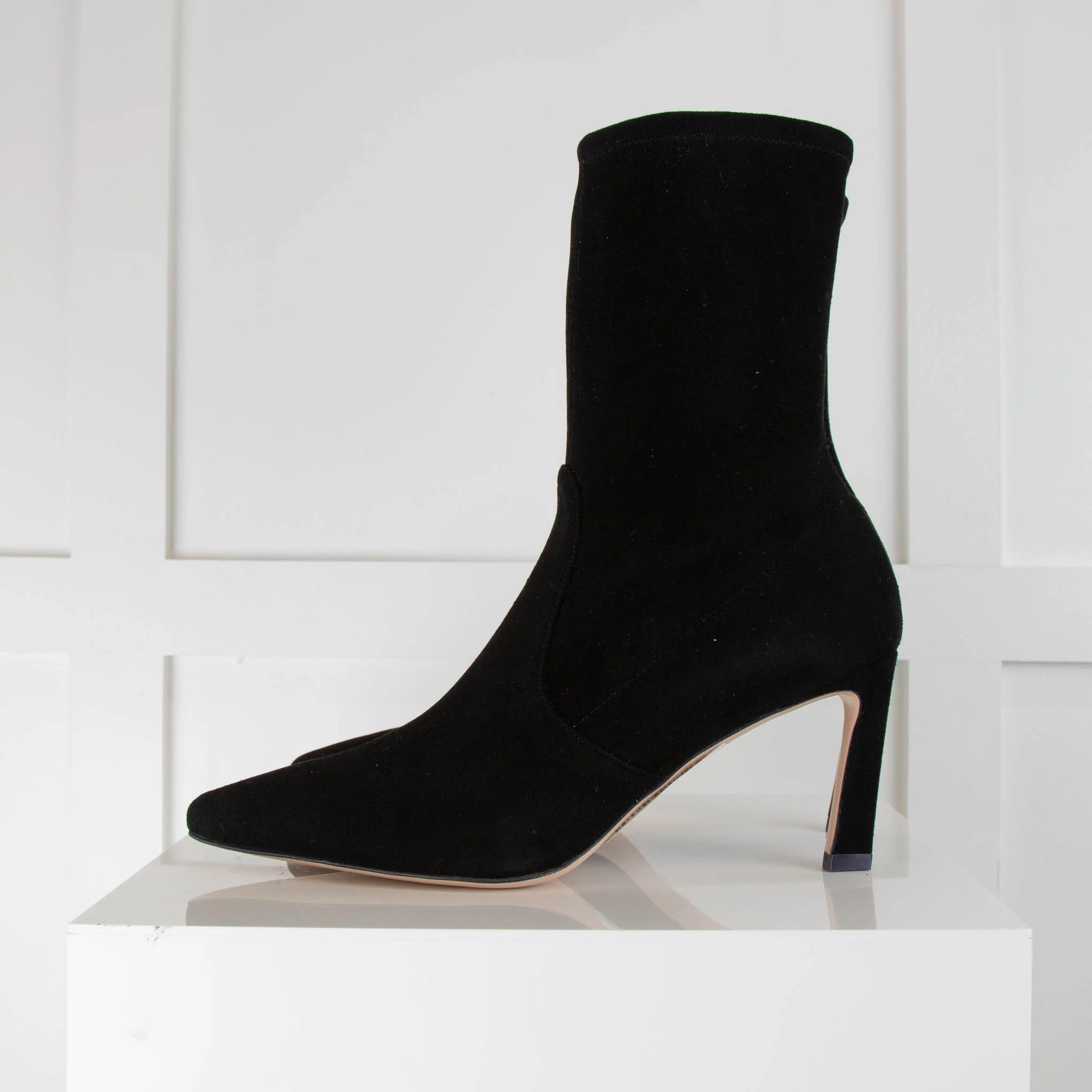 Stuart Weitzman Rapture Black Suede/Stretch Boots - Image 3