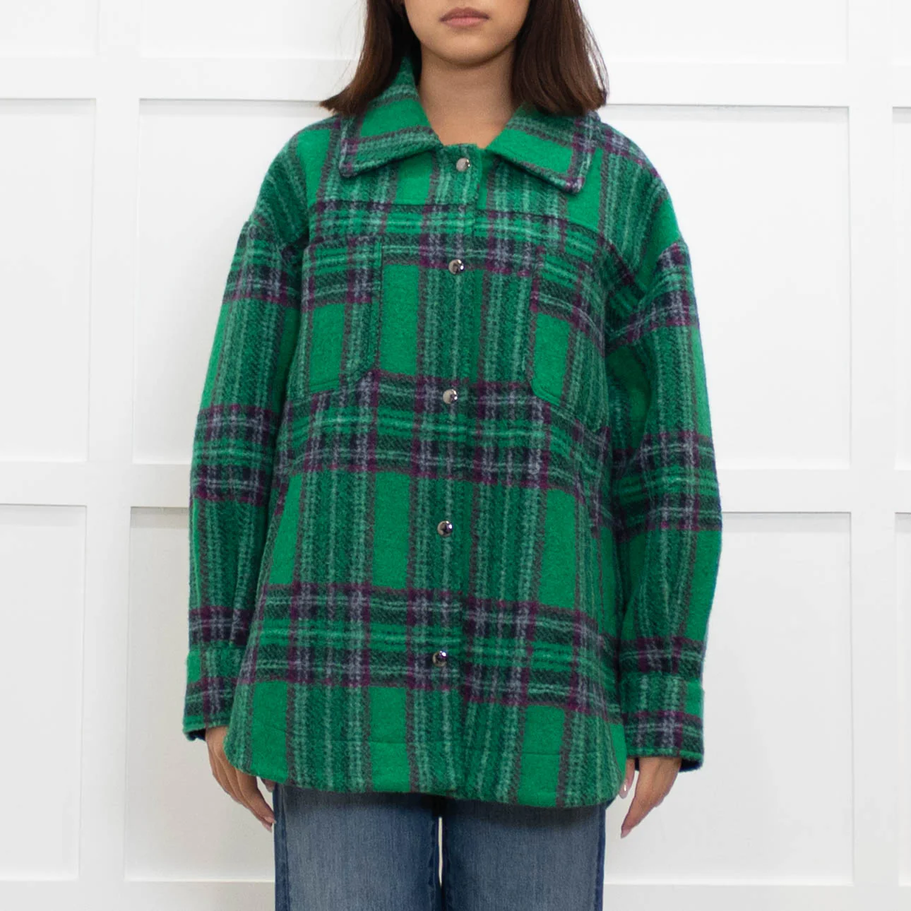 Suncoo Green Check Shacket - Image 2