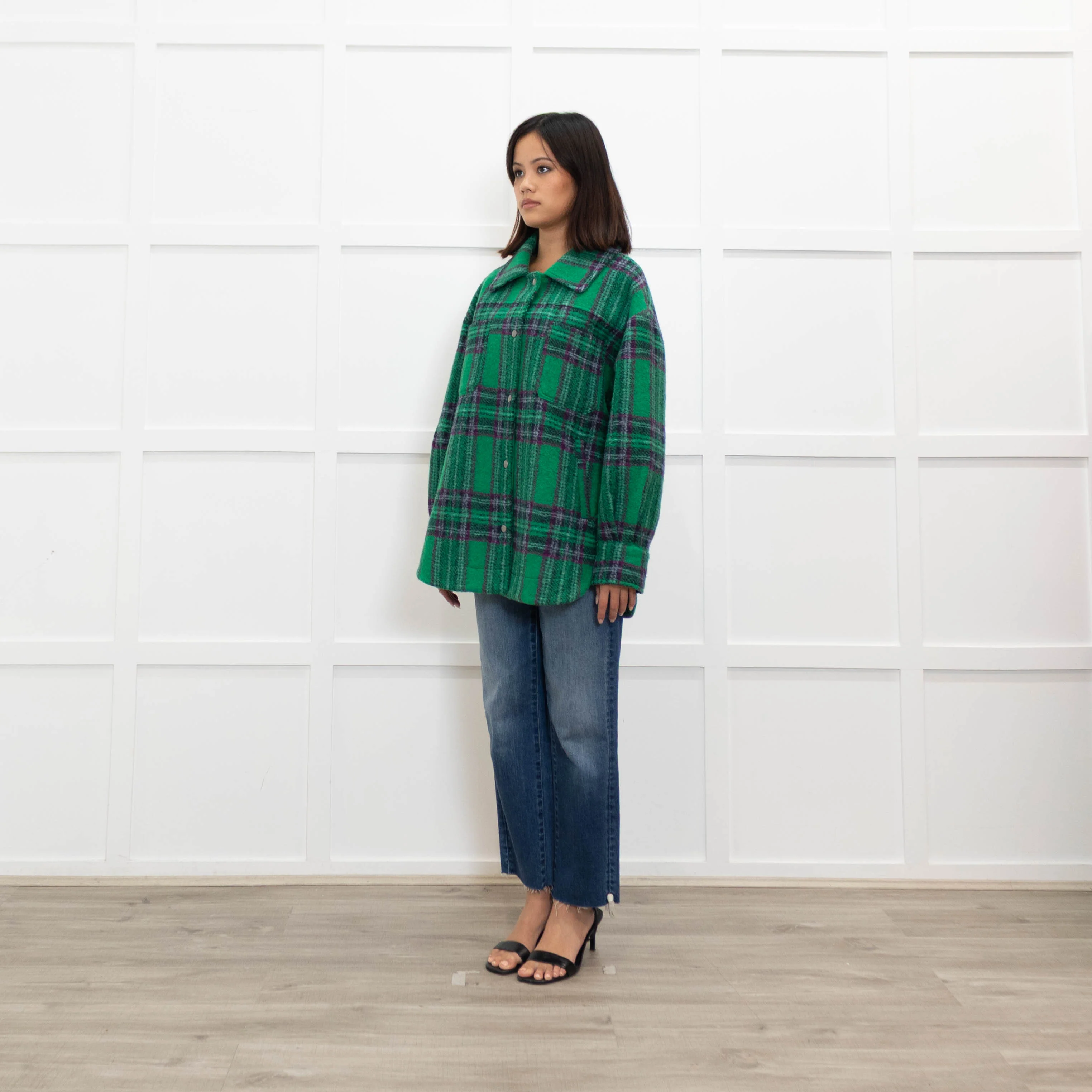 Suncoo Green Check Shacket - Image 7