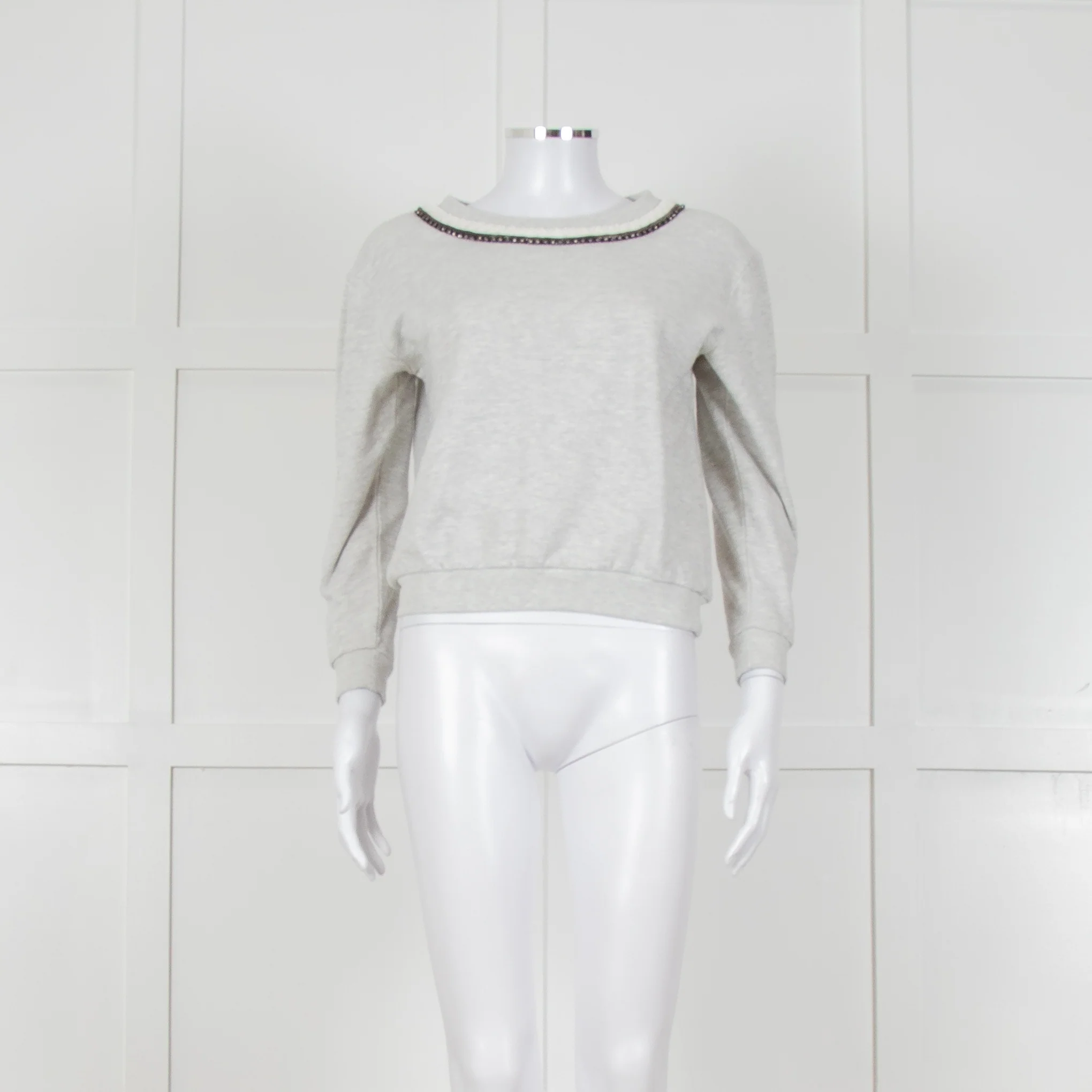 Suncoo Grey Marl Jewelled Sweatshirt