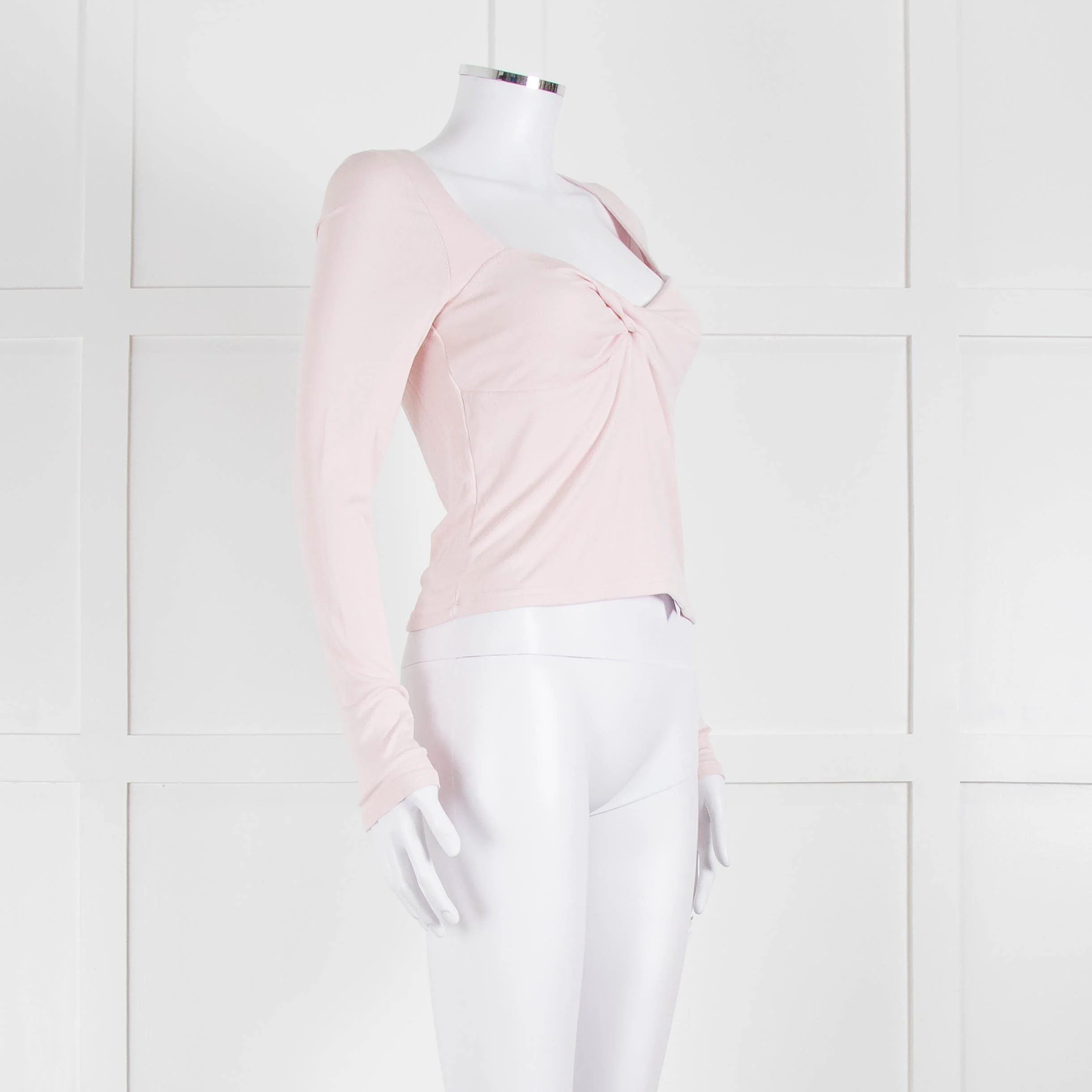 Sunday Best Pale Pink Stretch Top With Gathered Bust - Image 2