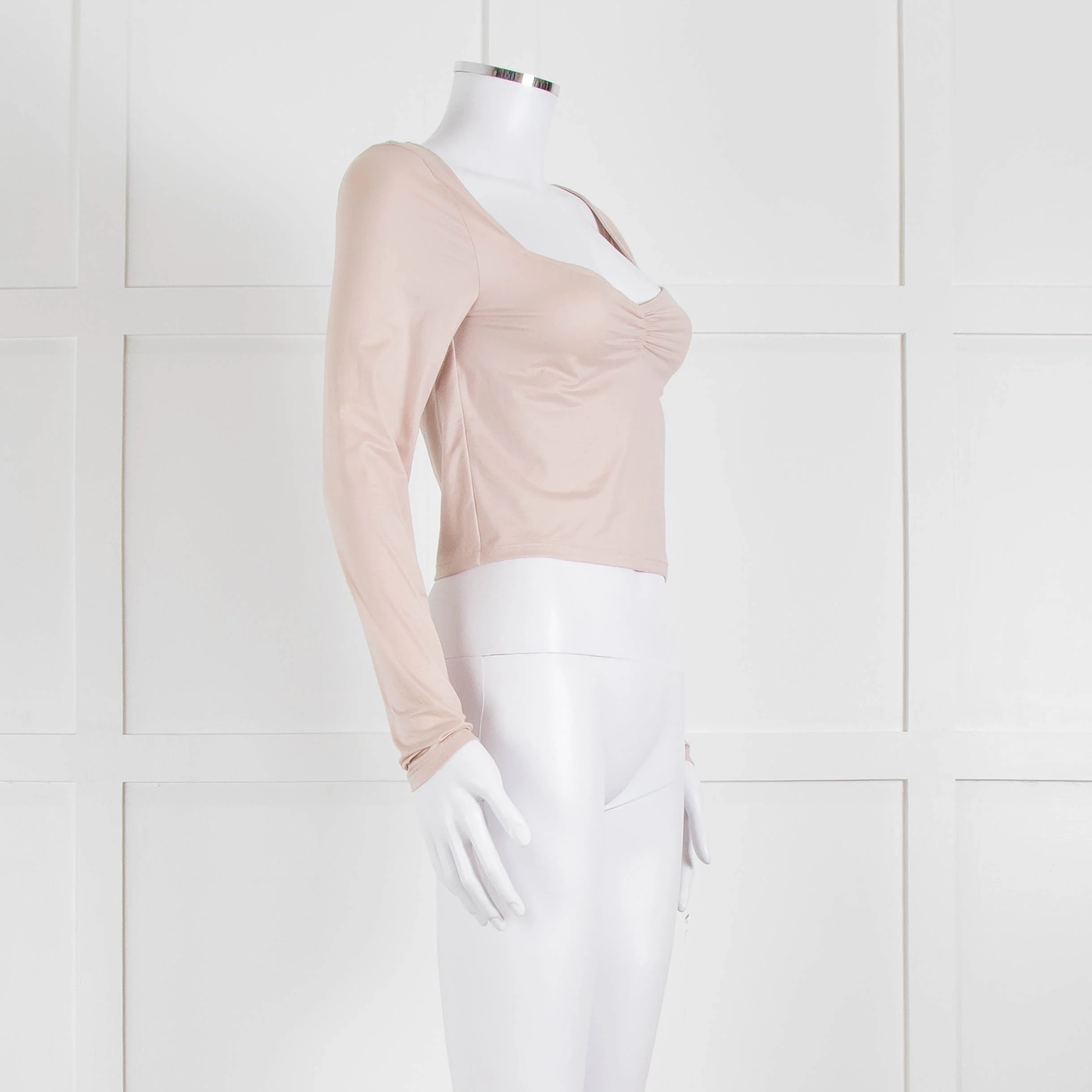 Sunday Best Pink Long Sleeve Ruched Center Top - Image 2