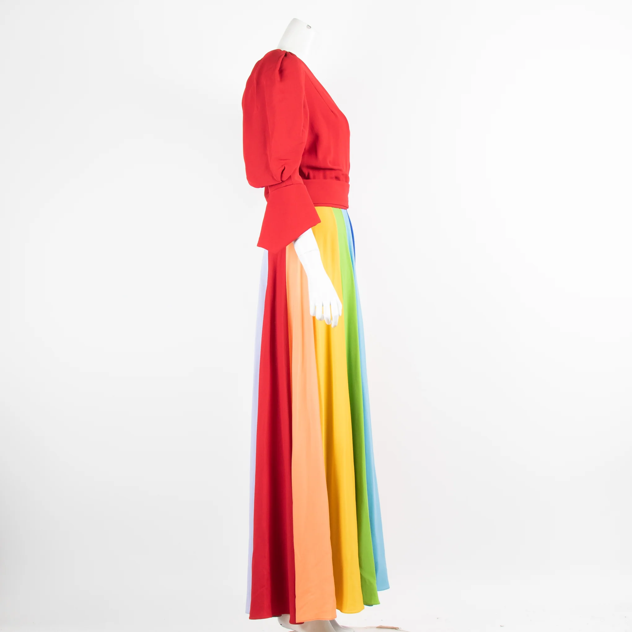 Suzannah London Red Dress with Rainbow Detailing - Image 2