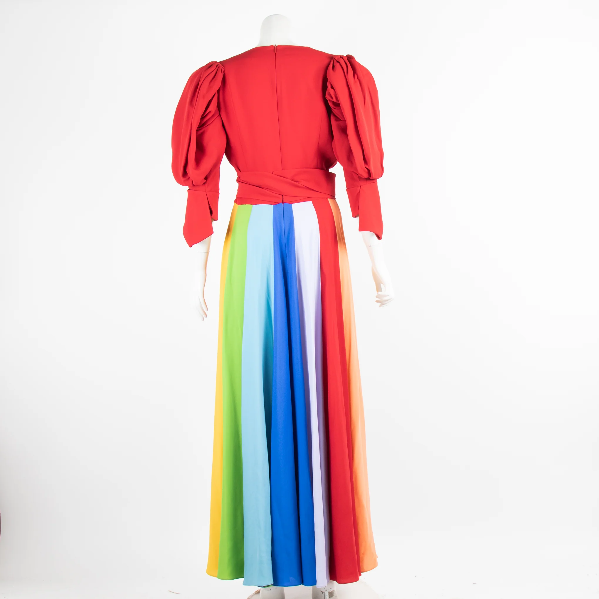 Suzannah London Red Dress with Rainbow Detailing - Image 3