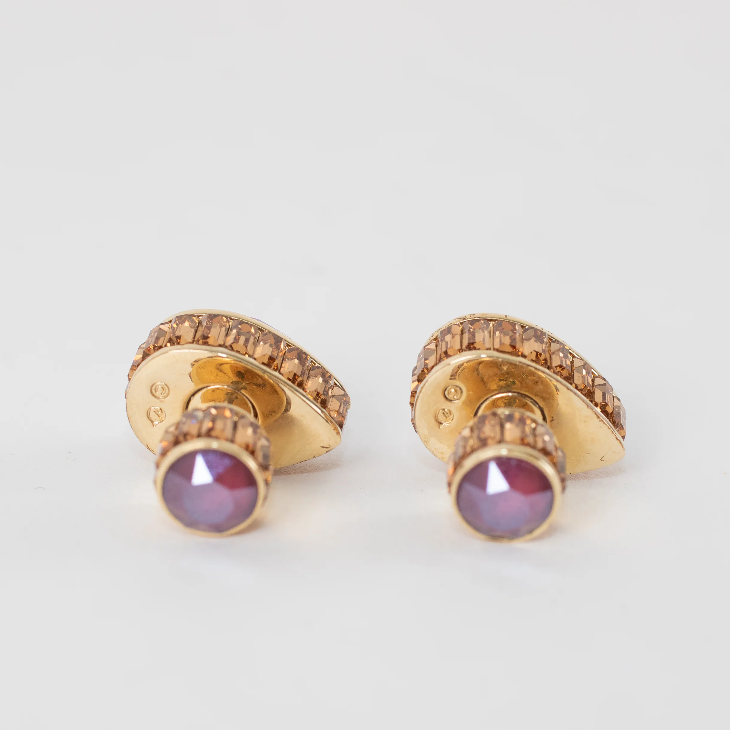 Swarovski Gold Lilac Tear Shape Stud Earrings - Image 4