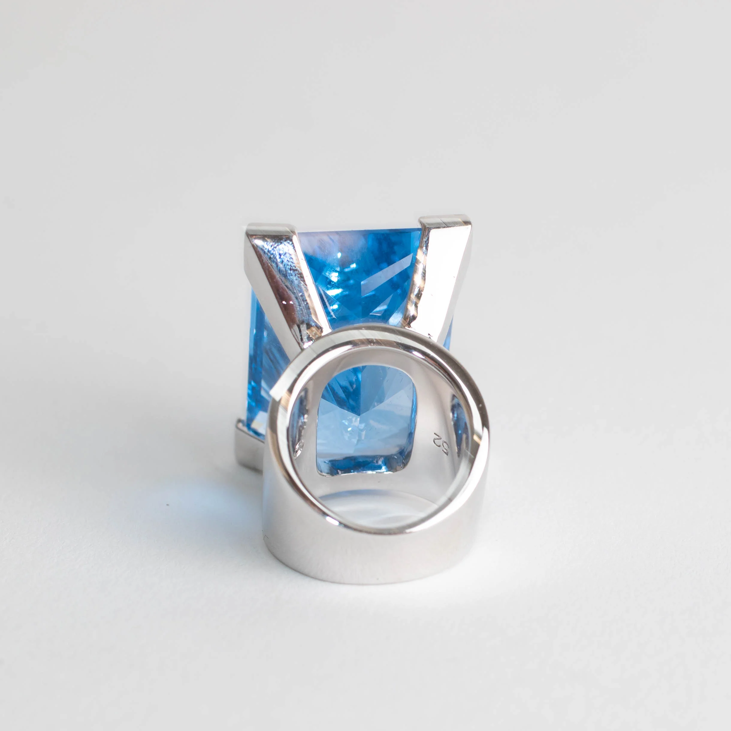 Swarovski Silver Blue Moonshine Crystal Statement Ring - Image 6