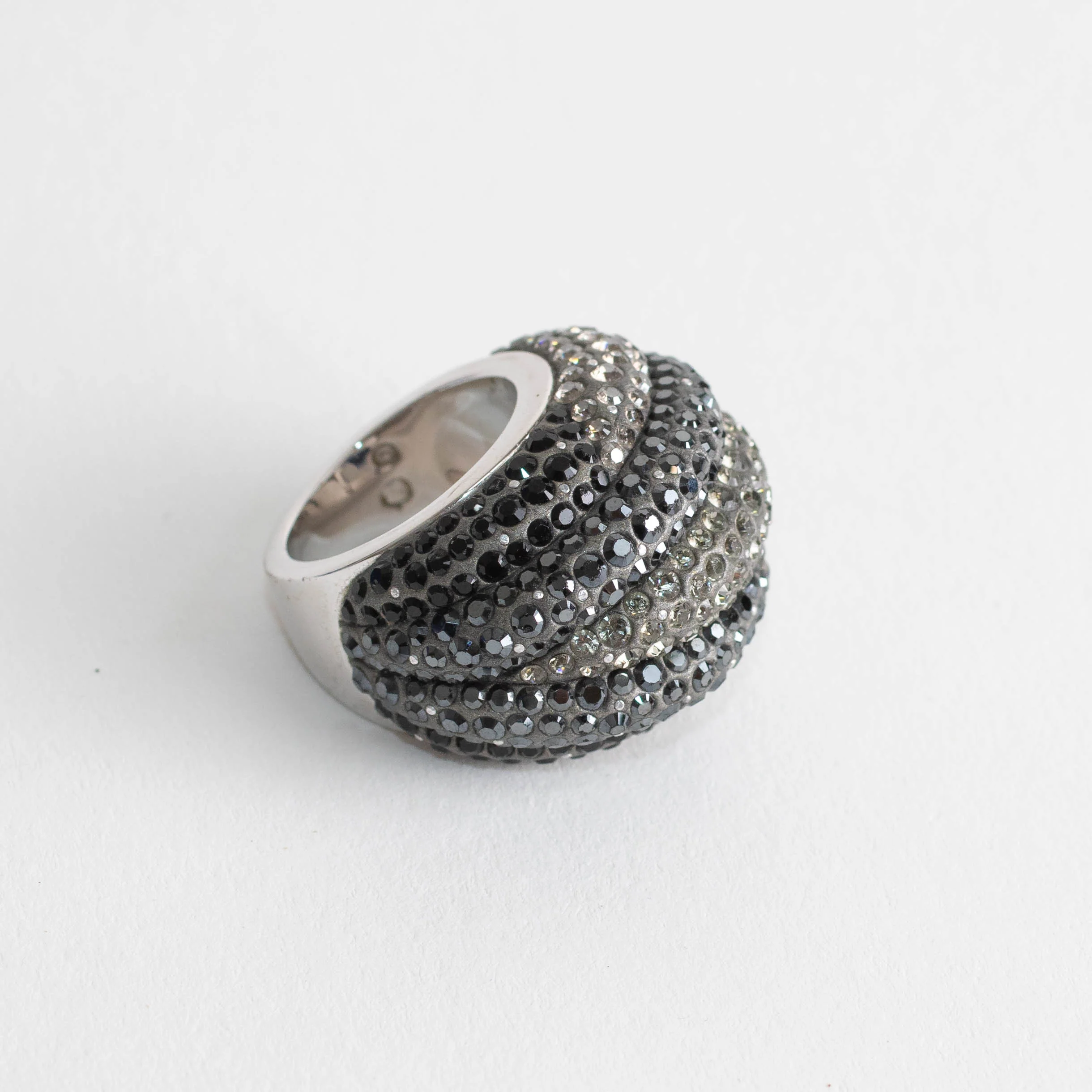 Swarovski Silver Charcoal Crystal Appolon Ring - Image 2