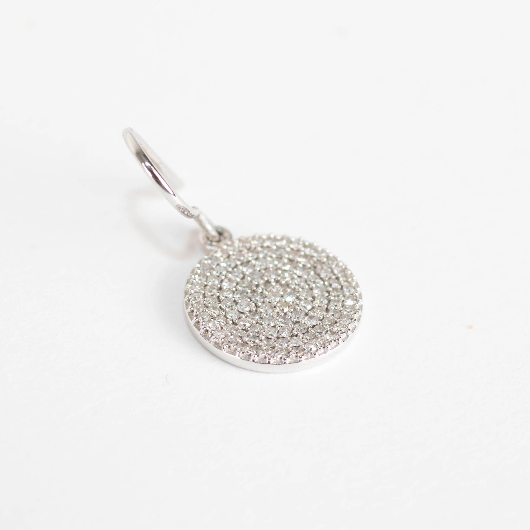Sydney Evan 14k White Gold Disc Drop Earrings - Image 4