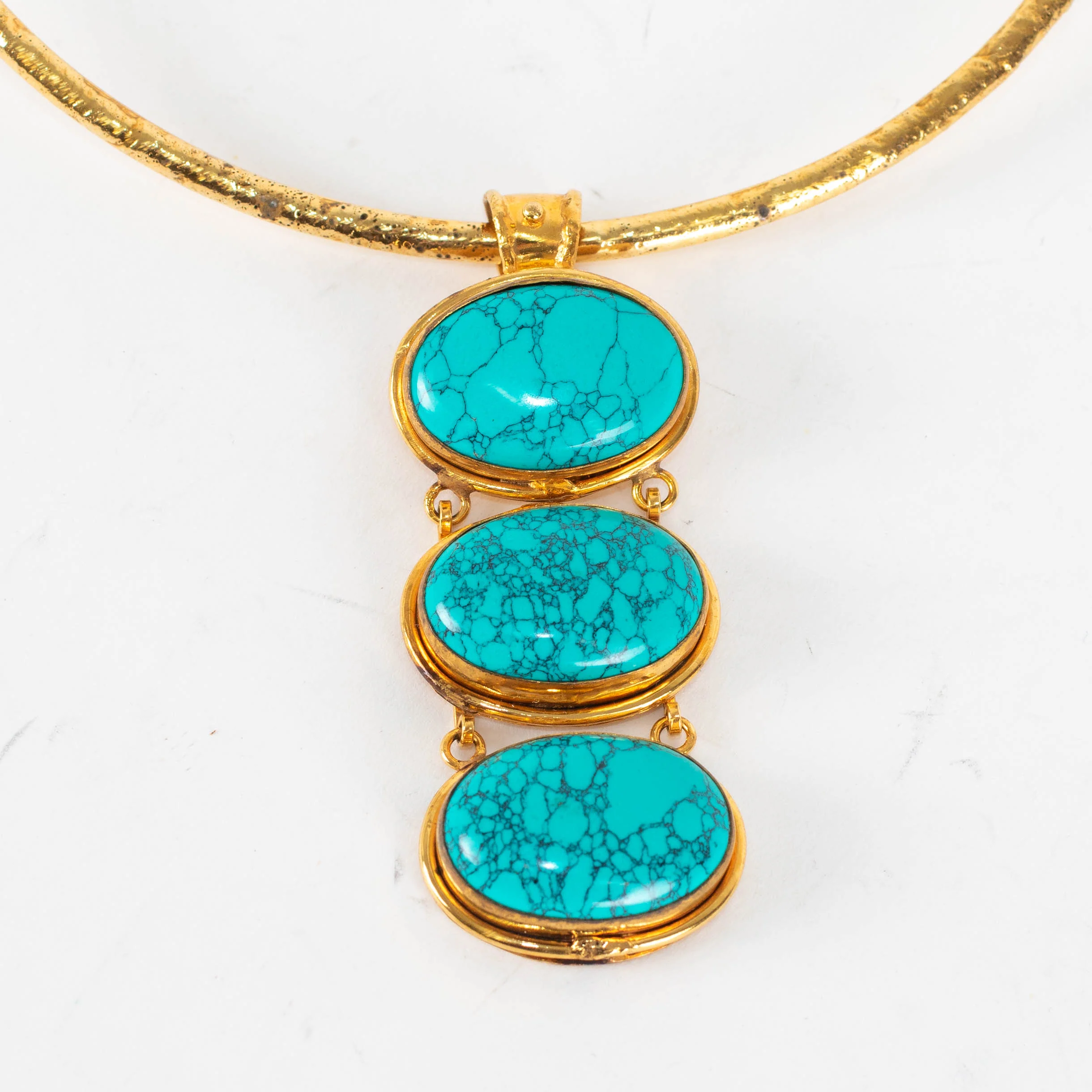 Sylvia Toledano Gold Turquoise Collier - Image 4
