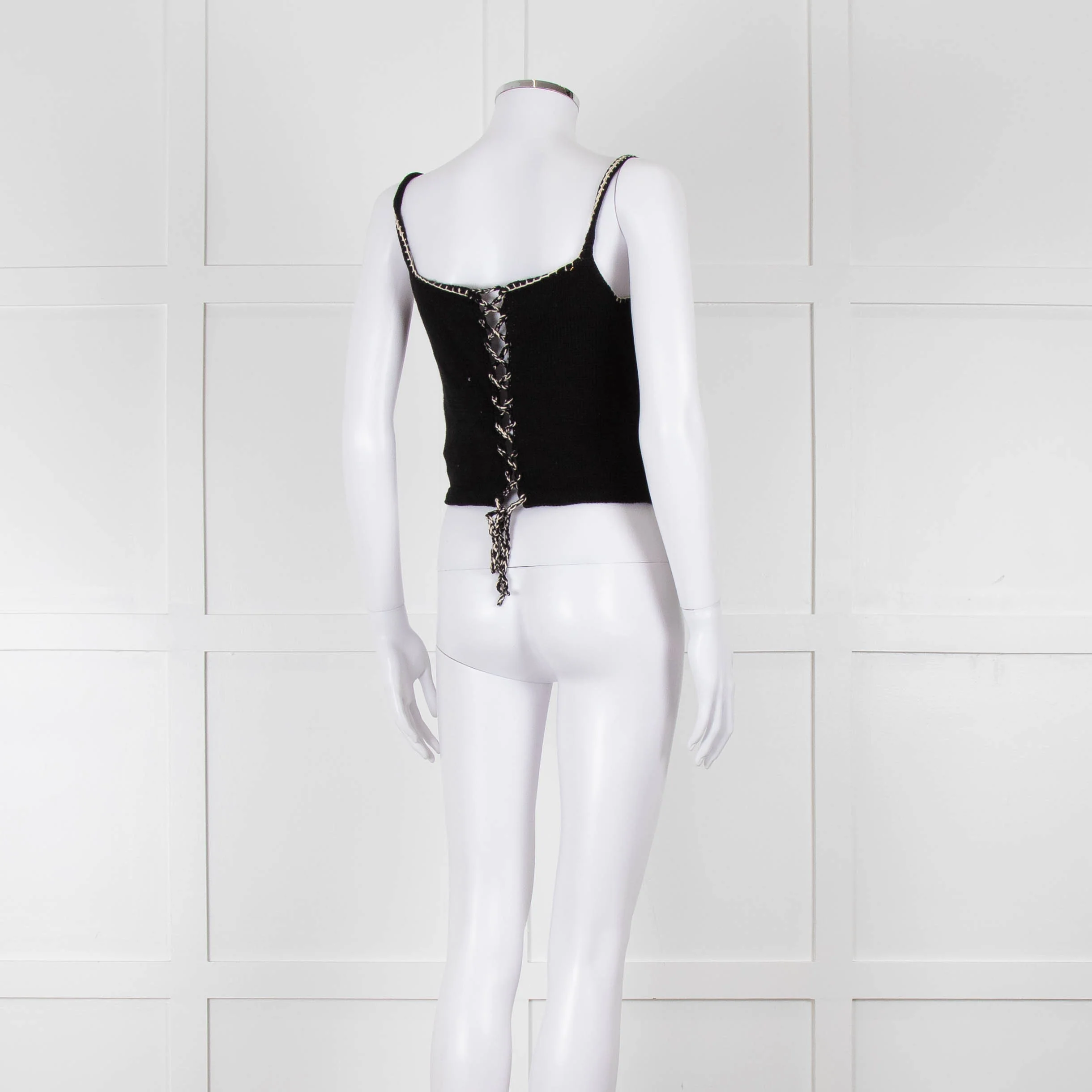 Tach Clothing Black Knitted Crop Top with Flower Motifs - Image 4
