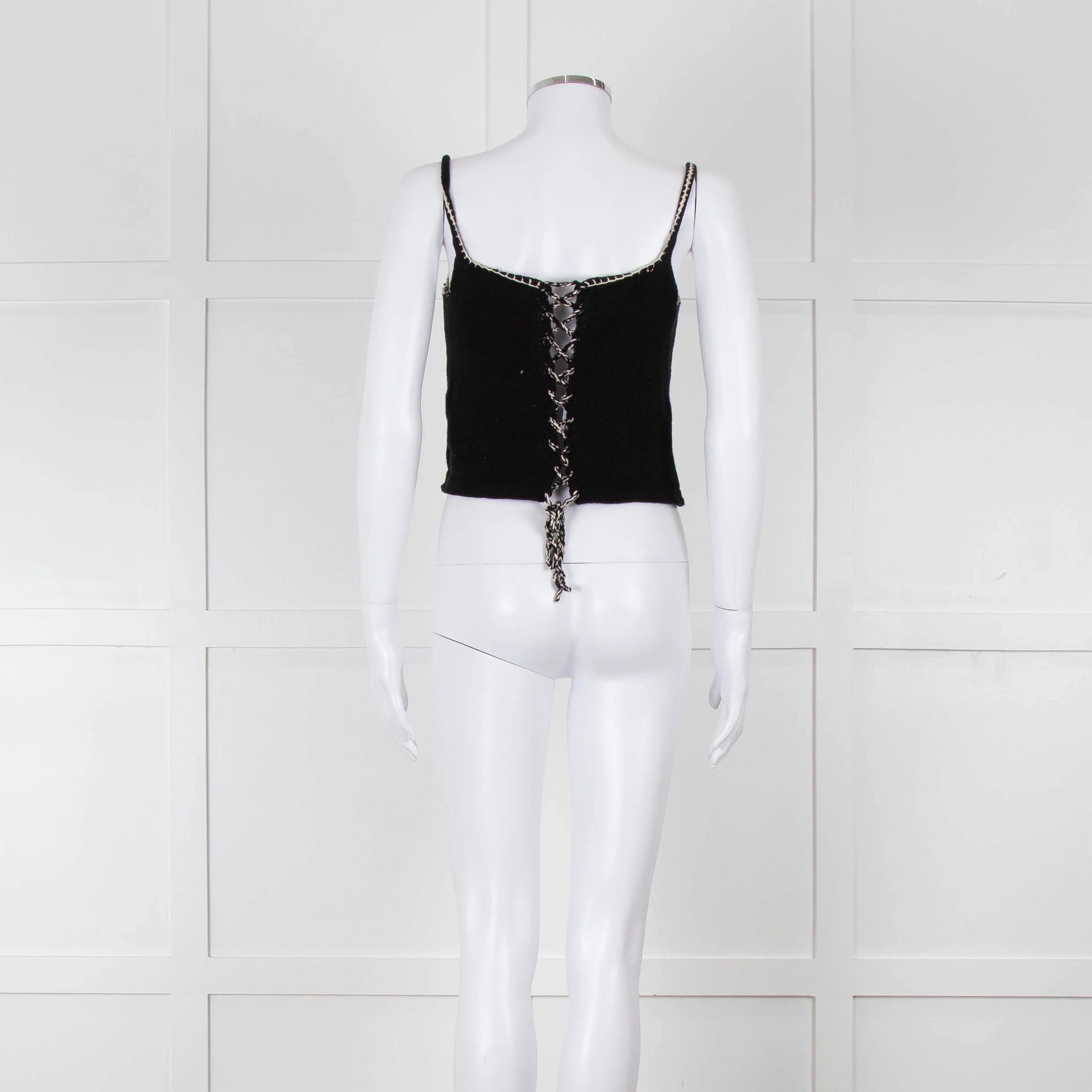 Tach Clothing Black Knitted Crop Top with Flower Motifs - Image 5
