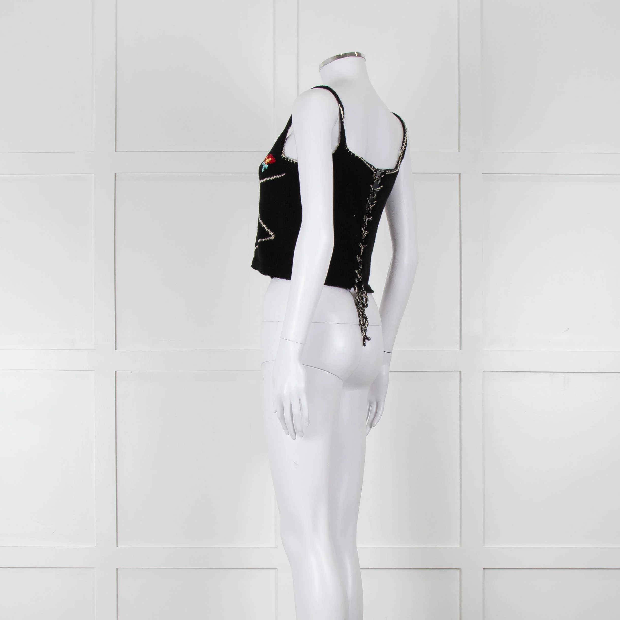 Tach Clothing Black Knitted Crop Top with Flower Motifs - Image 6