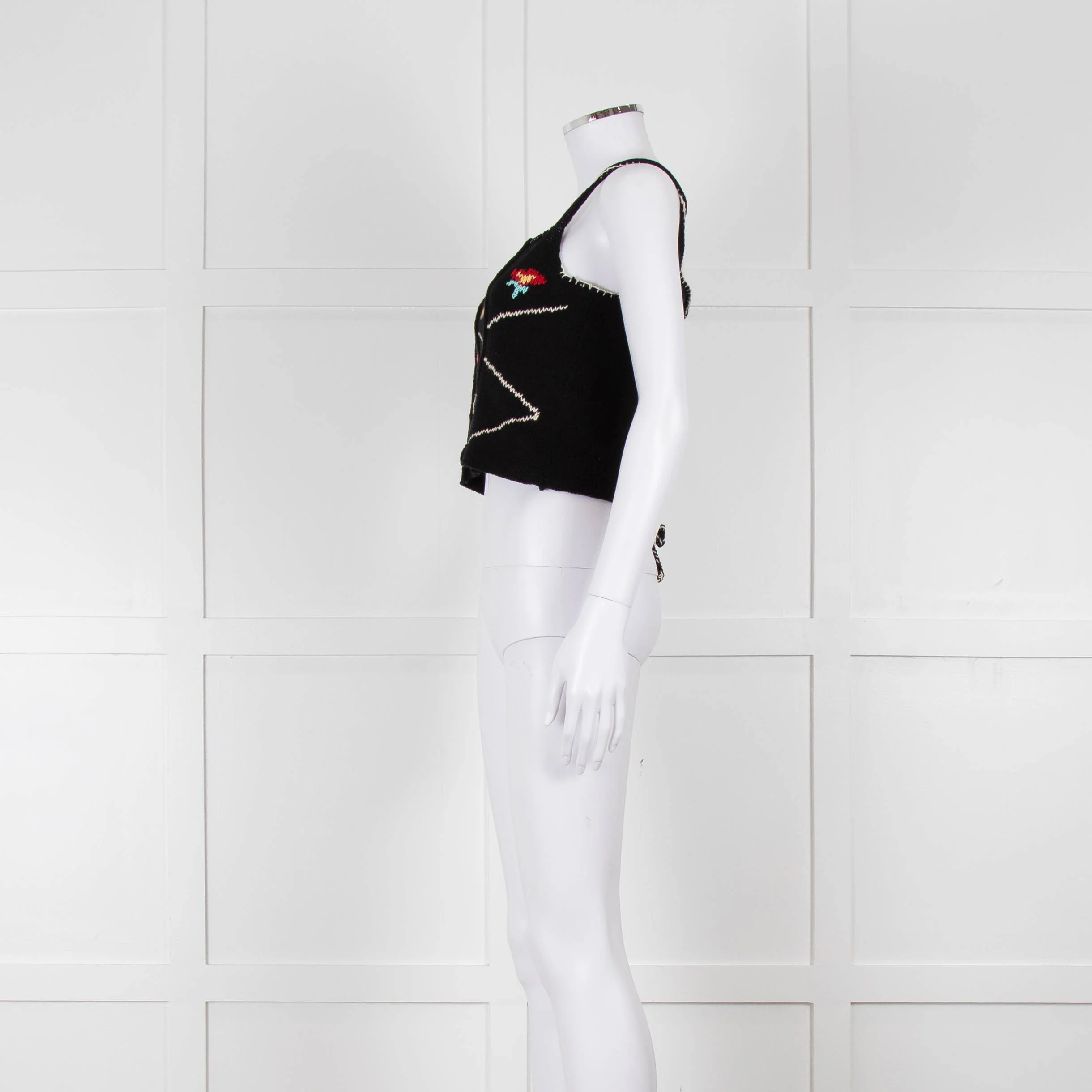 Tach Clothing Black Knitted Crop Top with Flower Motifs - Image 7