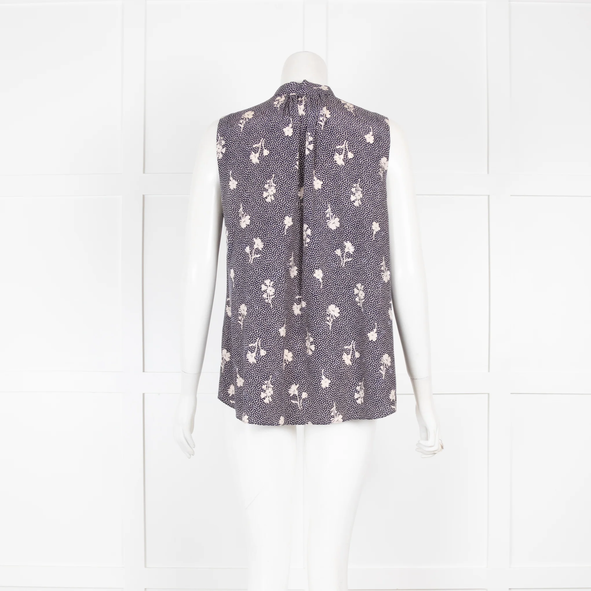 Tailored by Rebecca Taylor Floral tie Neck Sleeveless Blouse - Image 3