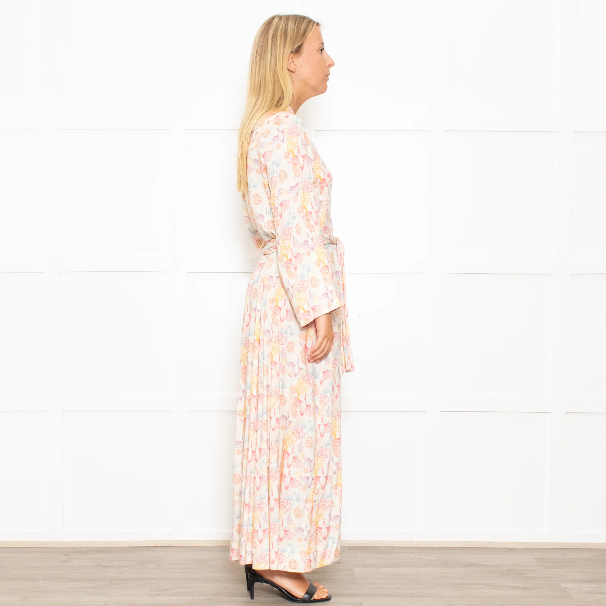 Tallulah & Hope Soft Cream Patterned Midi Dress - Image 6