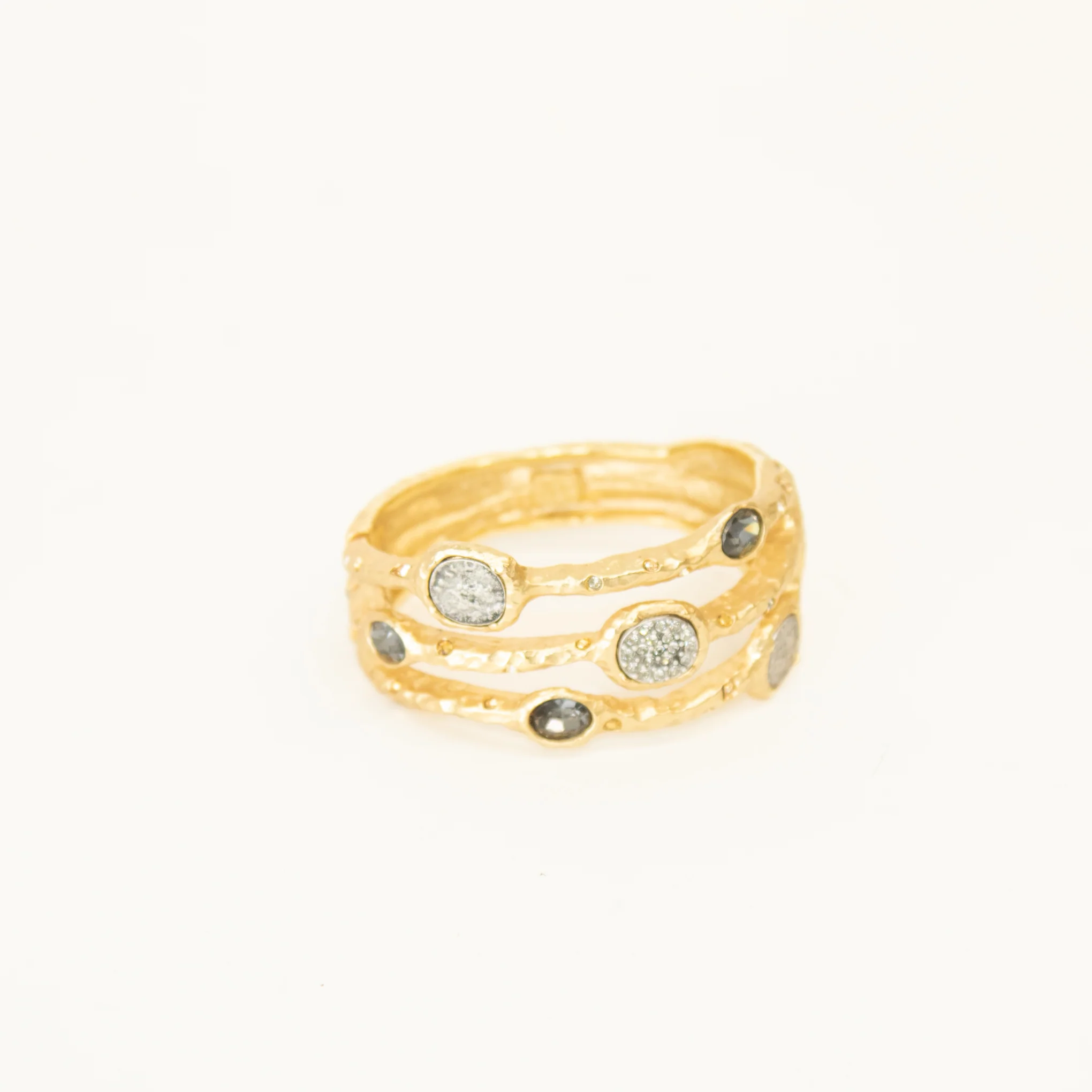 Tat2 3 Band Gold Coin Detail Magnetic Bangle - Image 2