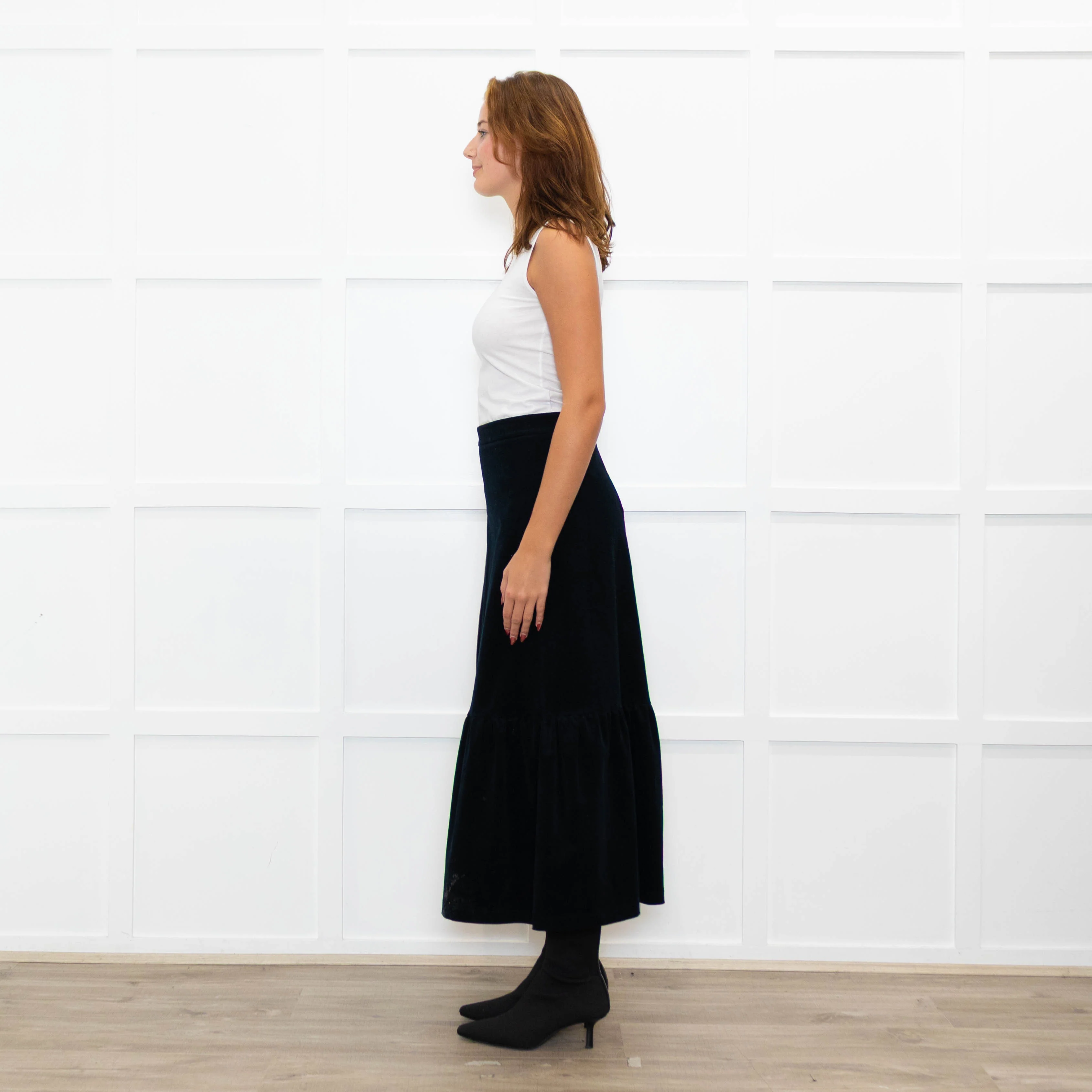 Teatum Jones Black Brocade Floral Maxi Skirt - Image 4