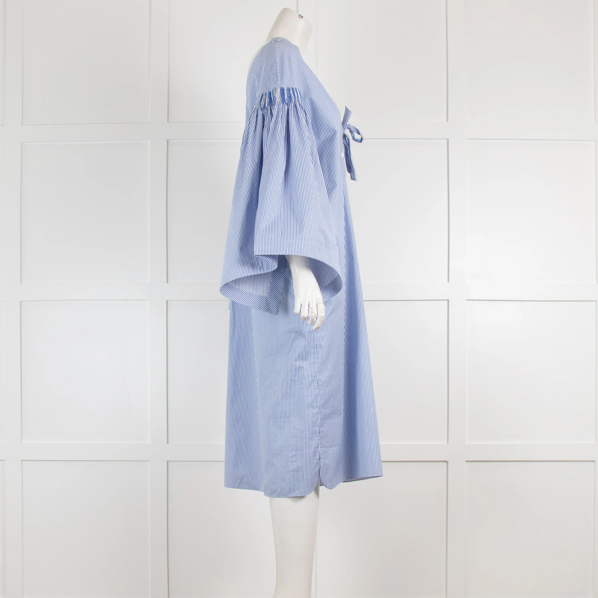 Teija Blue Stripe Poplin Shirt Dress - Image 2