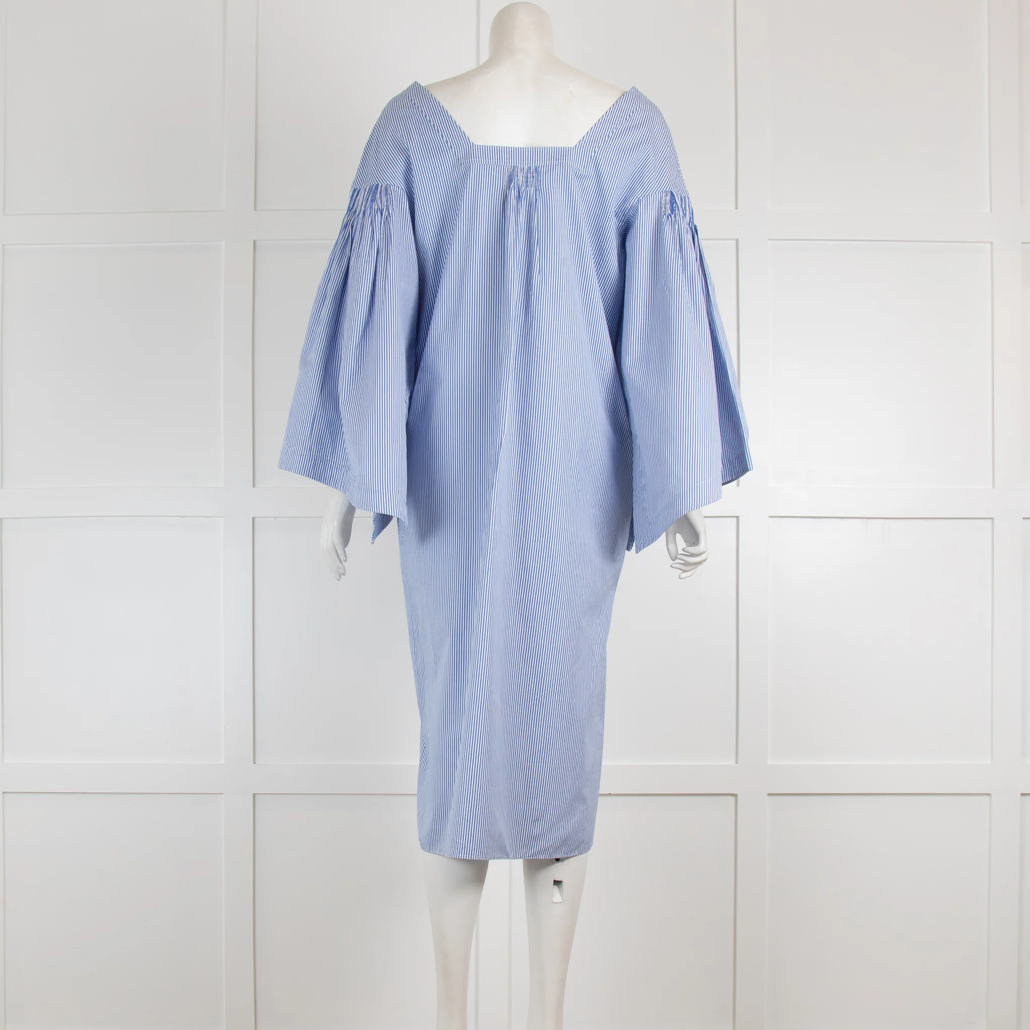 Teija Blue Stripe Poplin Shirt Dress - Image 3