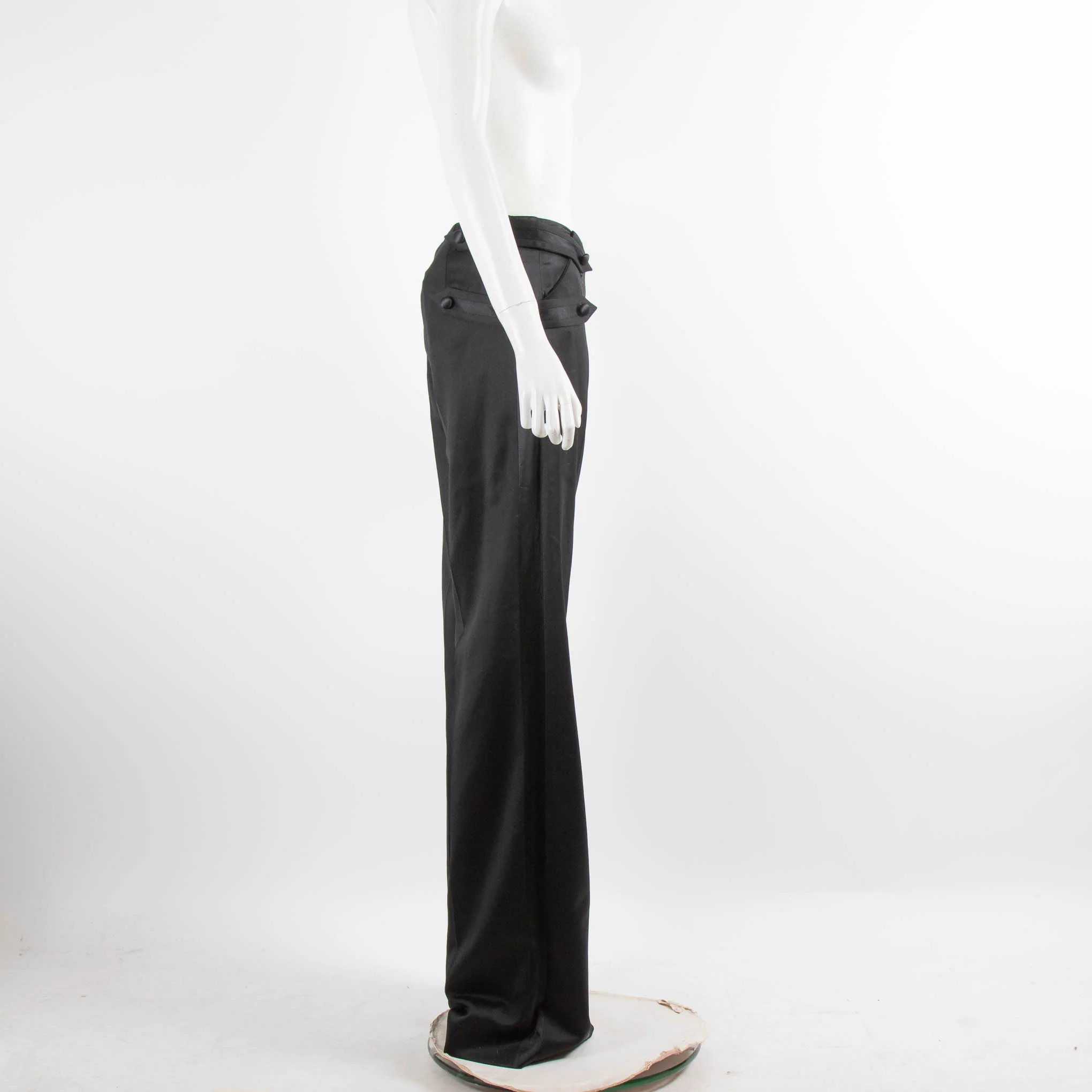 Temperley Black Satin Trim Evening Trousers - Image 2
