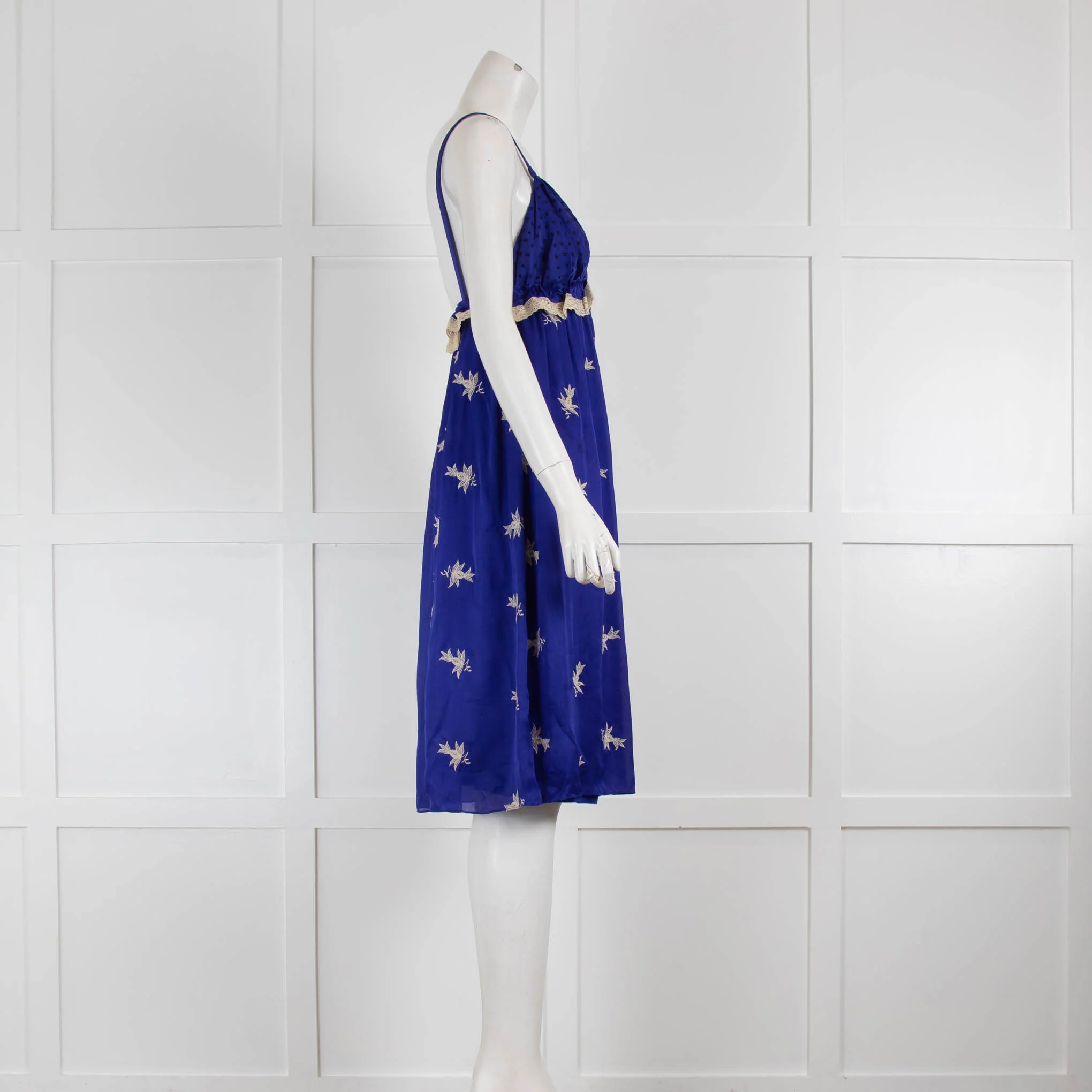 Temperley London Purple Dress with White Embroidery - Image 2