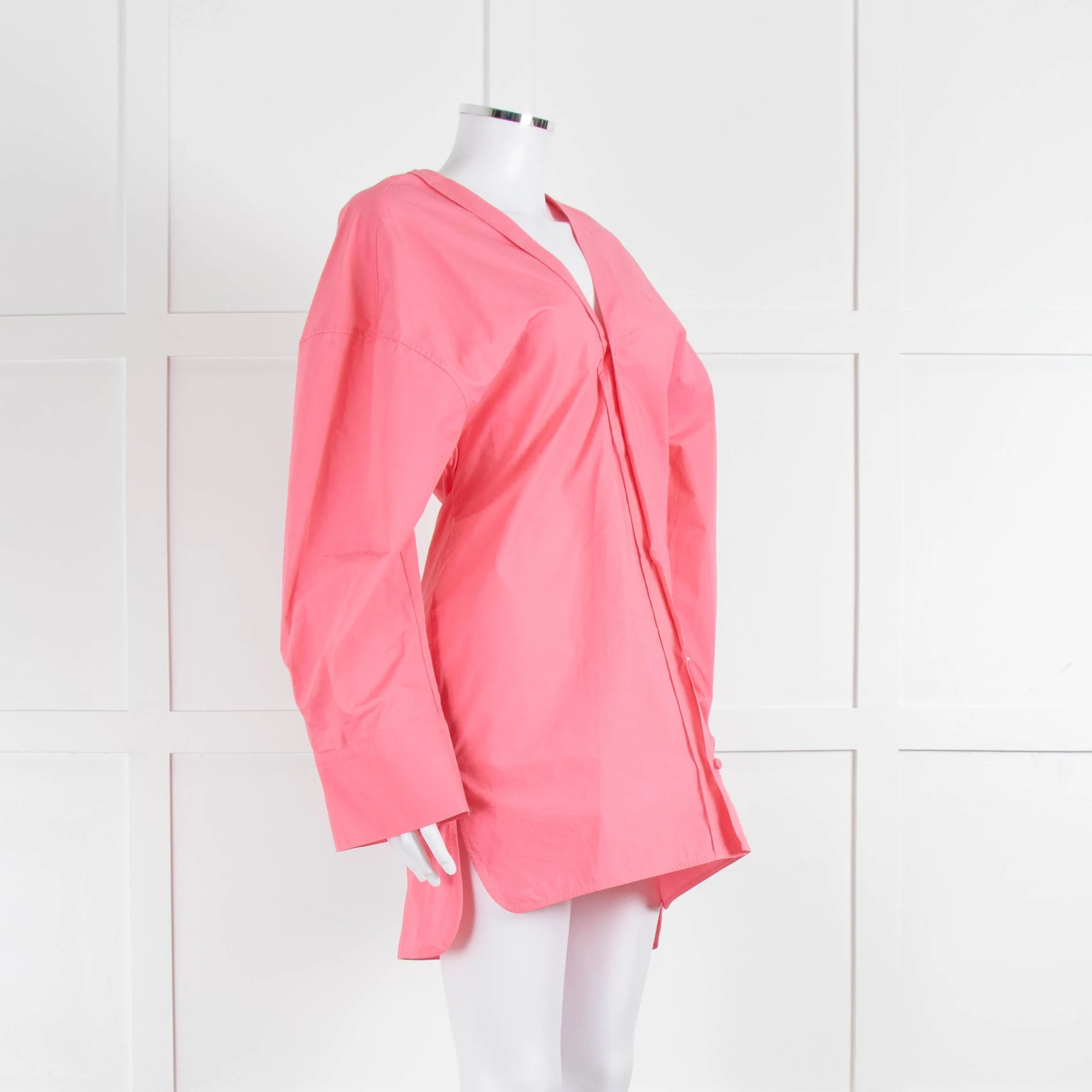 The Attico Pink Fitted Longline Shirt - Image 2
